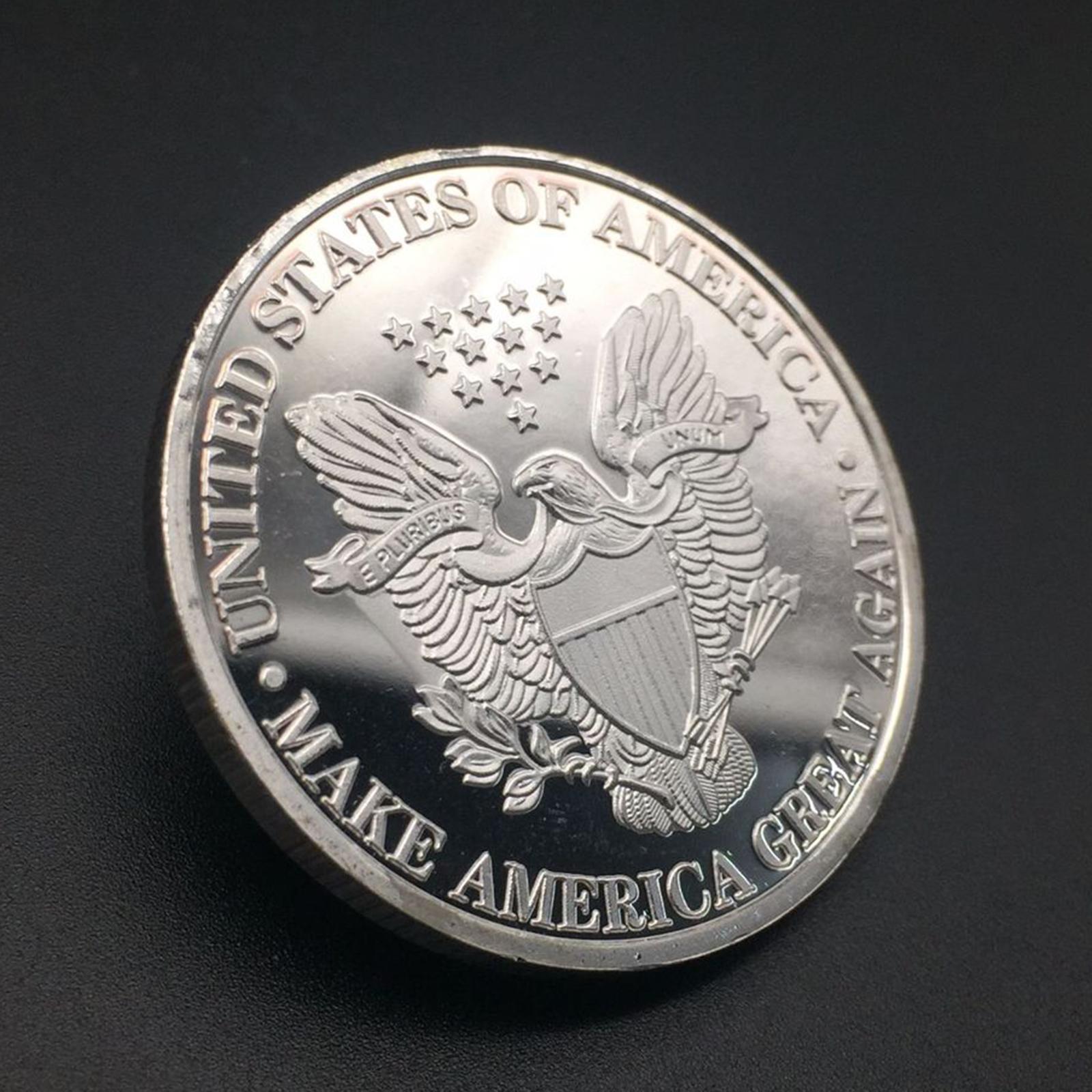 3xDonald Trump Make America Great Again Flag Eagle Commemorative Coin