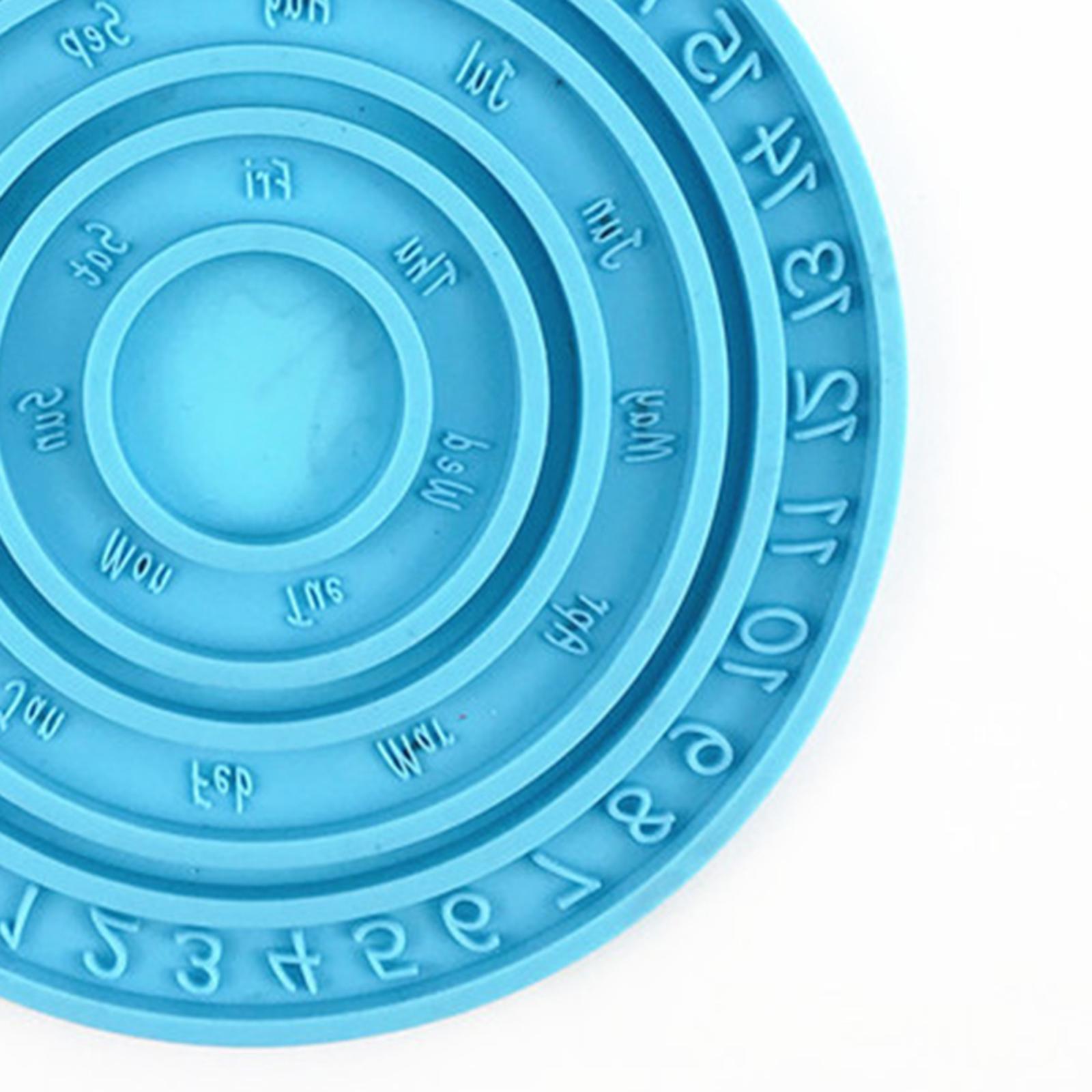 Calendar Mold Round Date Disc Resin Casting Mould Wall Hanging Craft Making