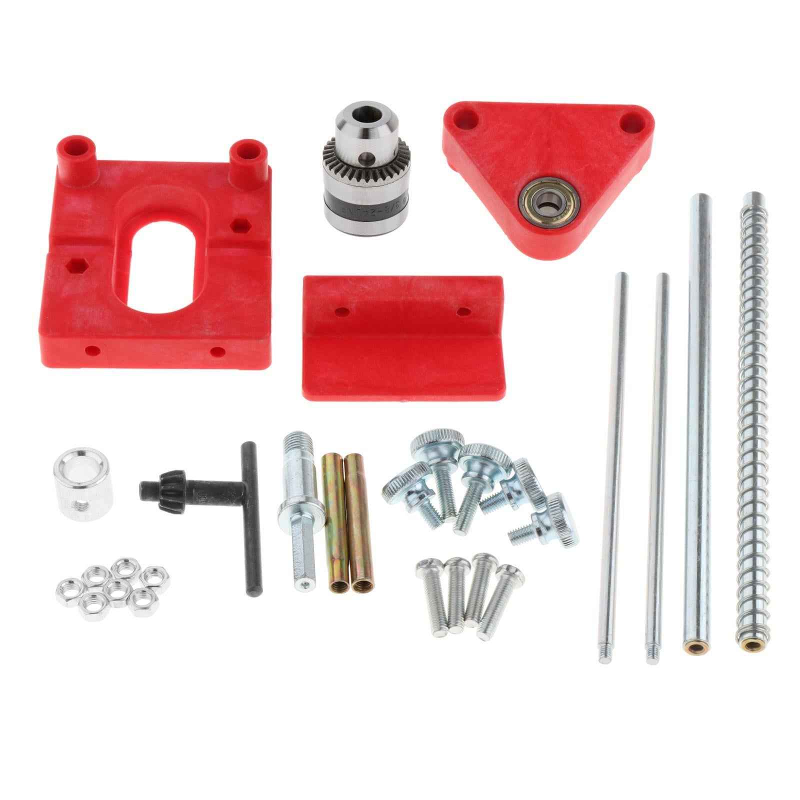 Woodworking Punch Locator Drill Guide Adjustable Drilling Template Red
