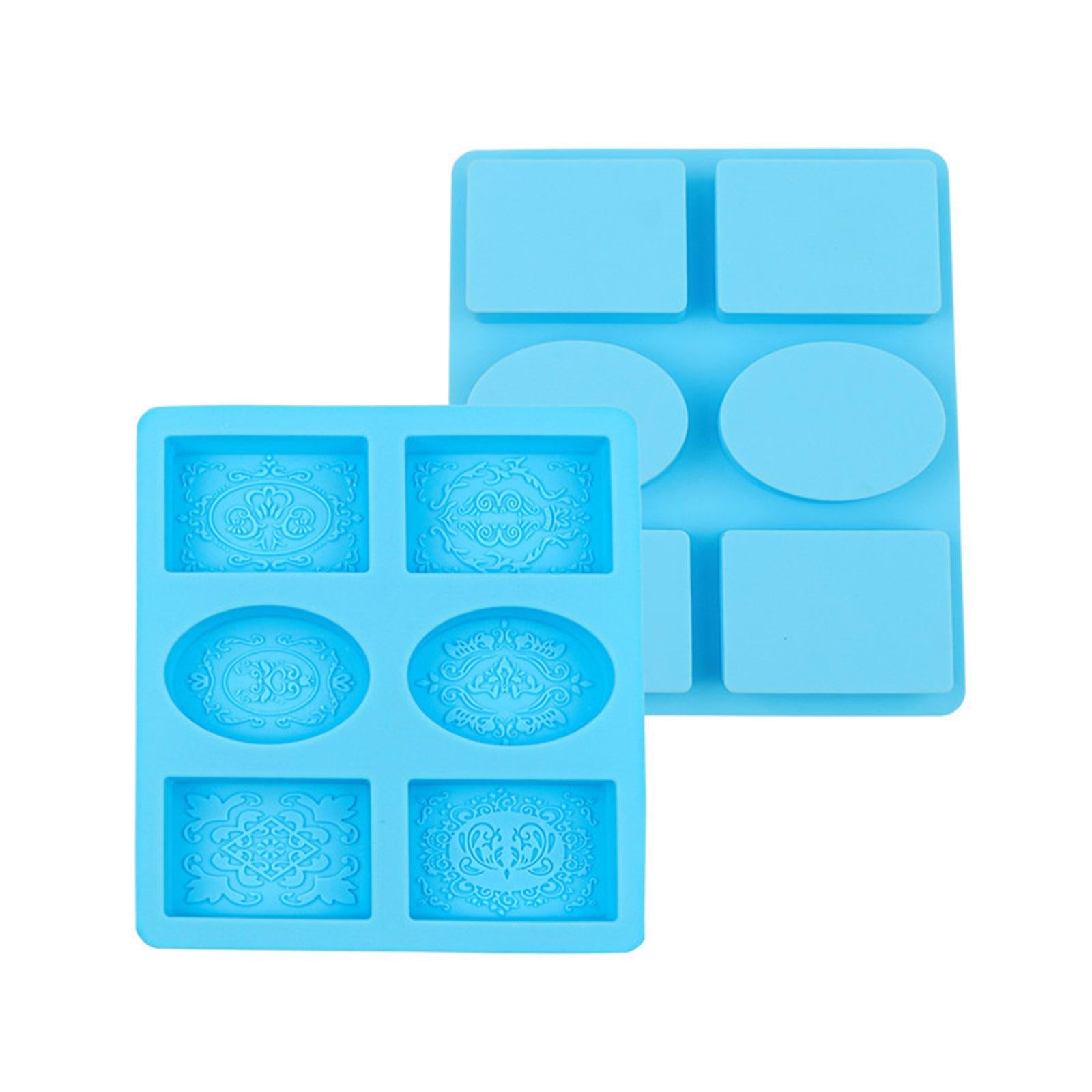 Cake Mould Tray 6 Cavity Soap Bar Silicone Mold Candle Making For Pudding