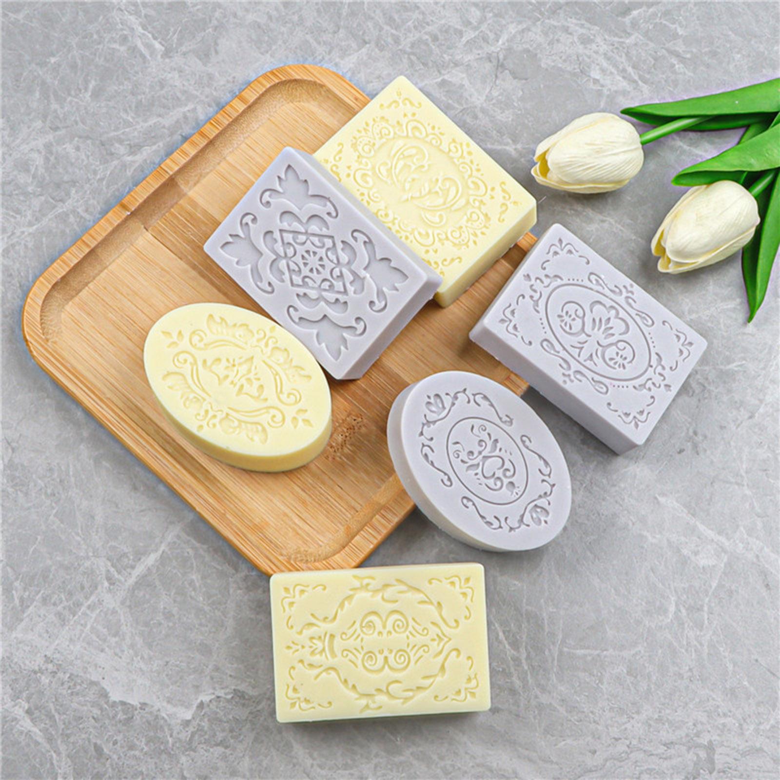 Cake Mould Tray 6 Cavity Soap Bar Silicone Mold Candle Making For Pudding
