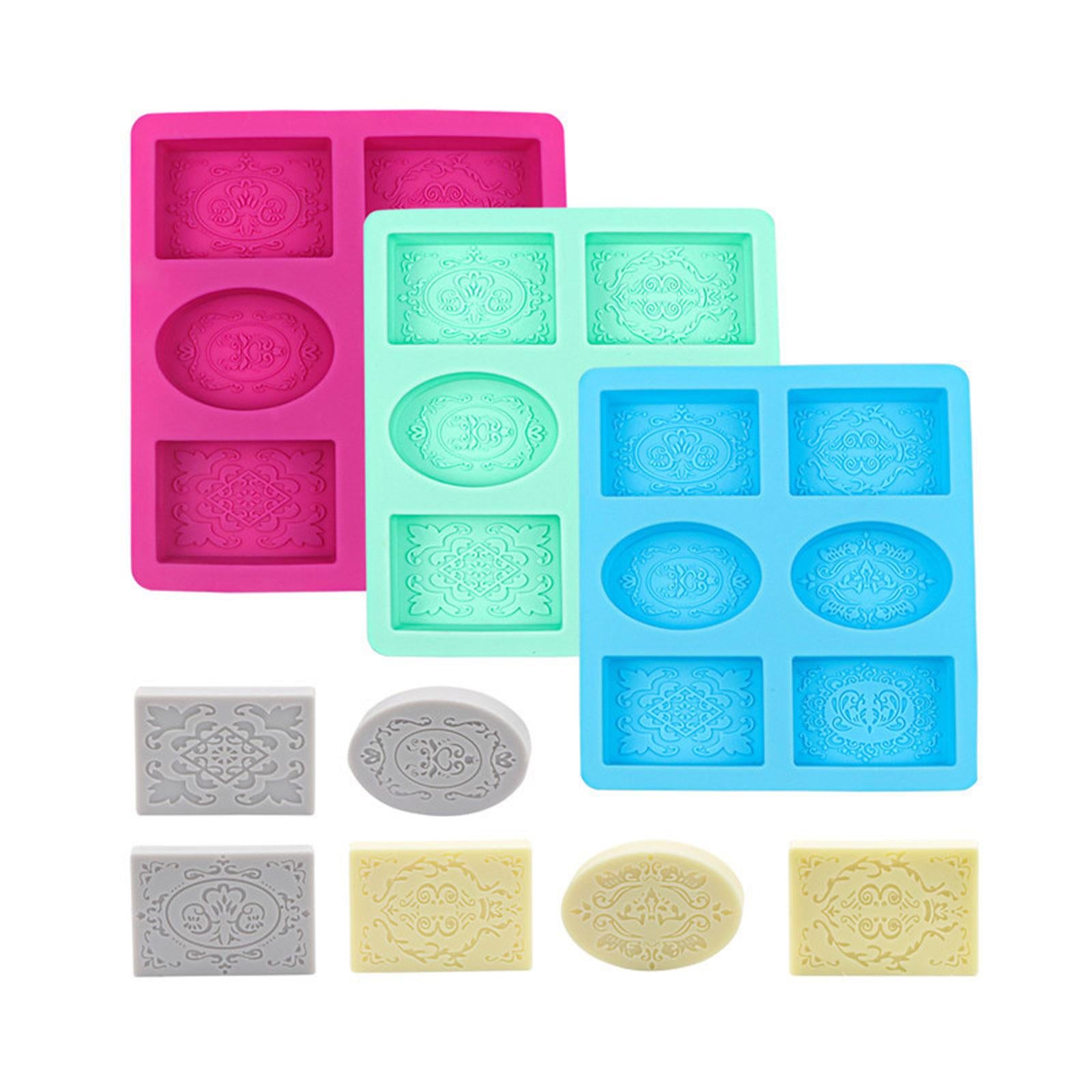 Cake Mould Tray 6 Cavity Soap Bar Silicone Mold Candle Making For Pudding