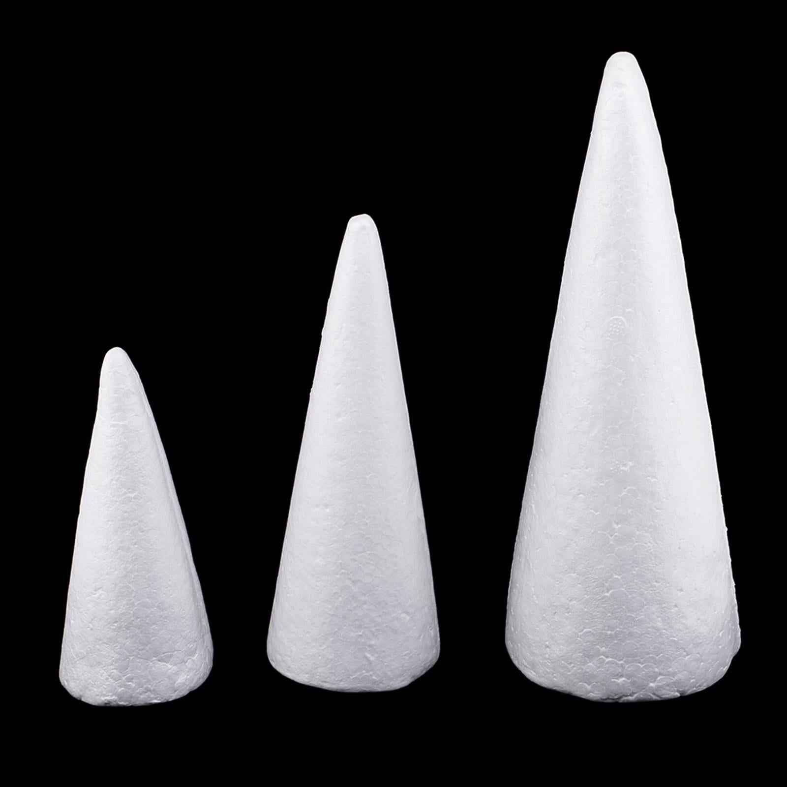 6x 7/11/15cm Styrofoam Foam Cones Polystyrene for Crafts DIY Projects Decors