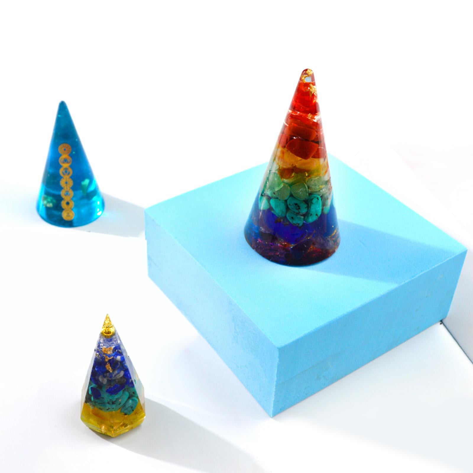 4xCone Silicone Mold Epoxy Resin Jewelry Making Mould Pendant Craft DIY Supply