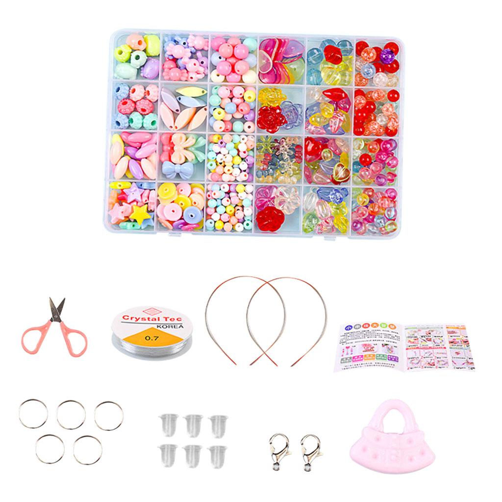 Bracelet Craft Beads Jewellery Making Set Box Kit For Kids Girl DIY Set 8
