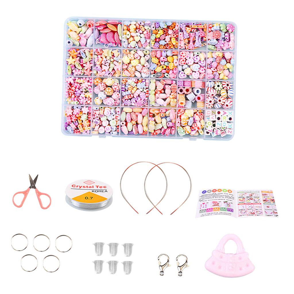 Bracelet Craft Beads Jewellery Making Set Box Kit For Kids Girl DIY Set 9