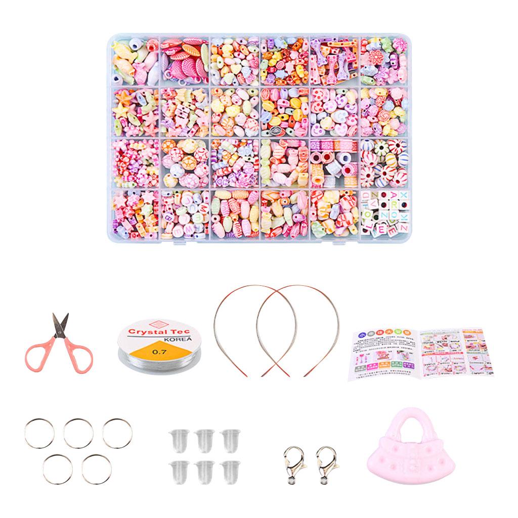 Bracelet Craft Beads Jewellery Making Set Box Kit For Kids Girl DIY Set 9