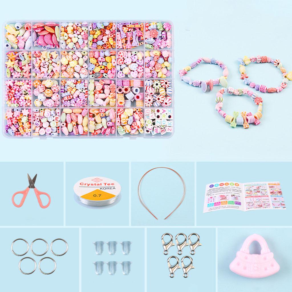 Bracelet Craft Beads Jewellery Making Set Box Kit For Kids Girl DIY Set 9
