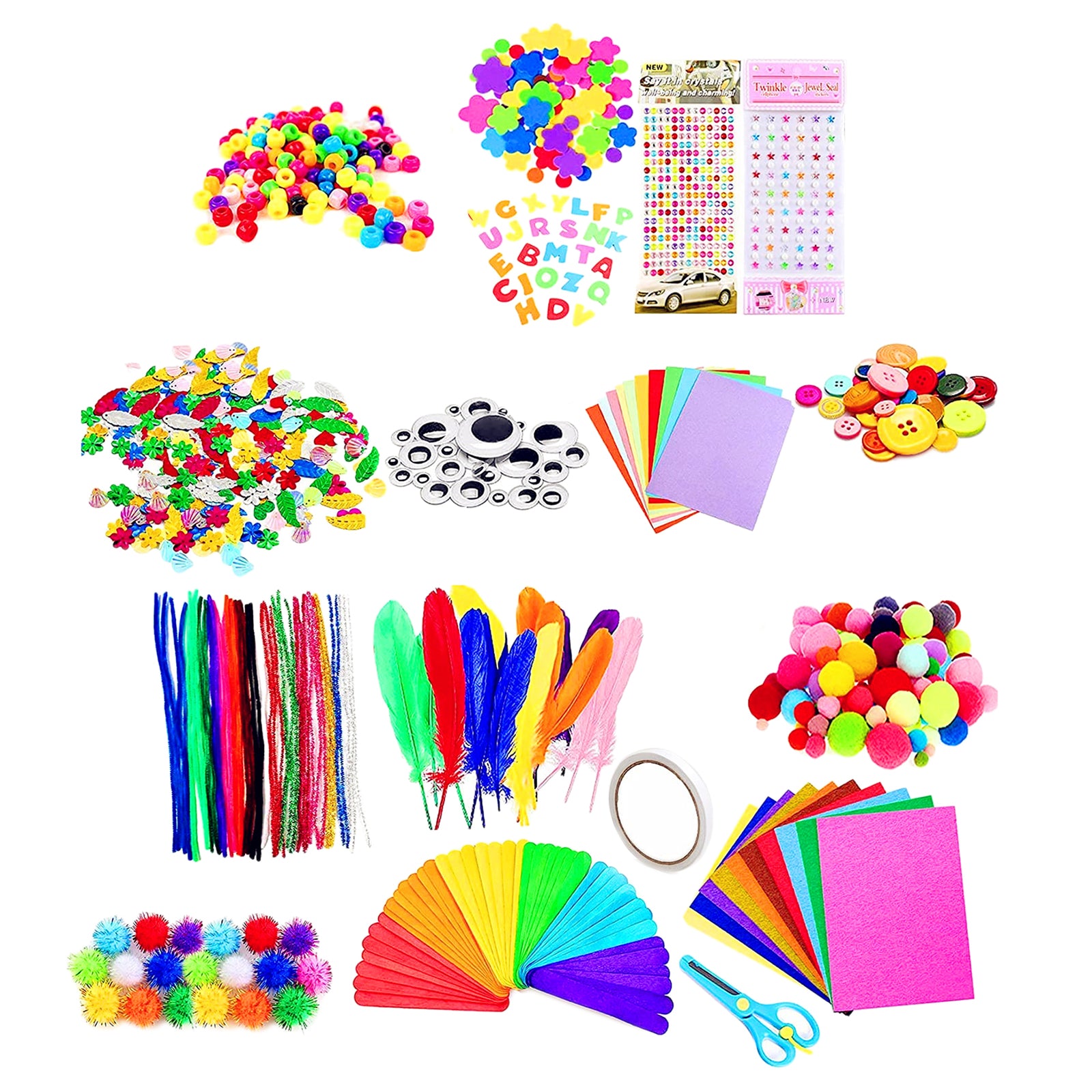 Arts and Crafts Supplies Supply Buttons Set Boards for Gift Age 7-14 Kids