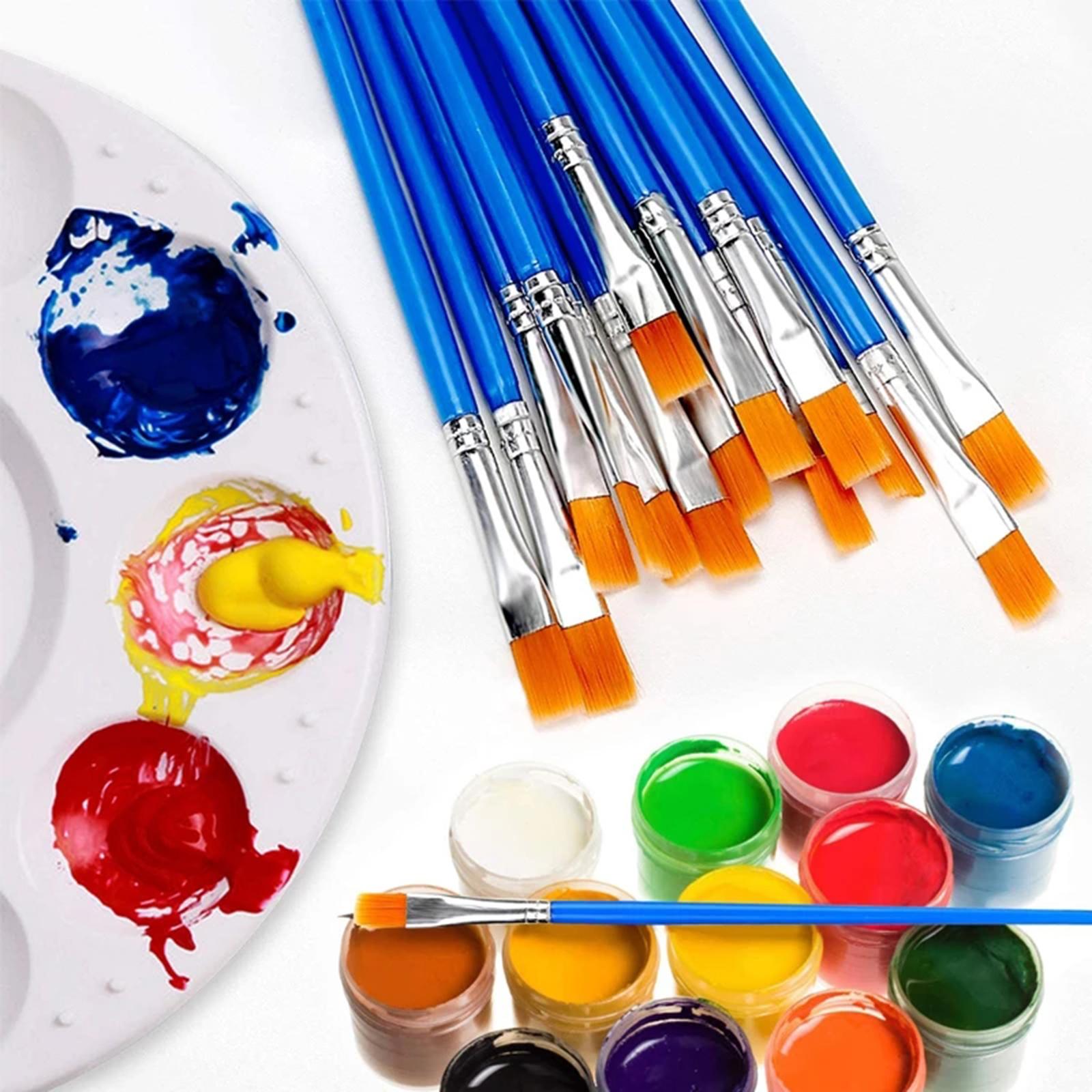 Artist Paint Brush Set For Acrylic Painting Oil Watercolor Paint Supplies Flat Tip