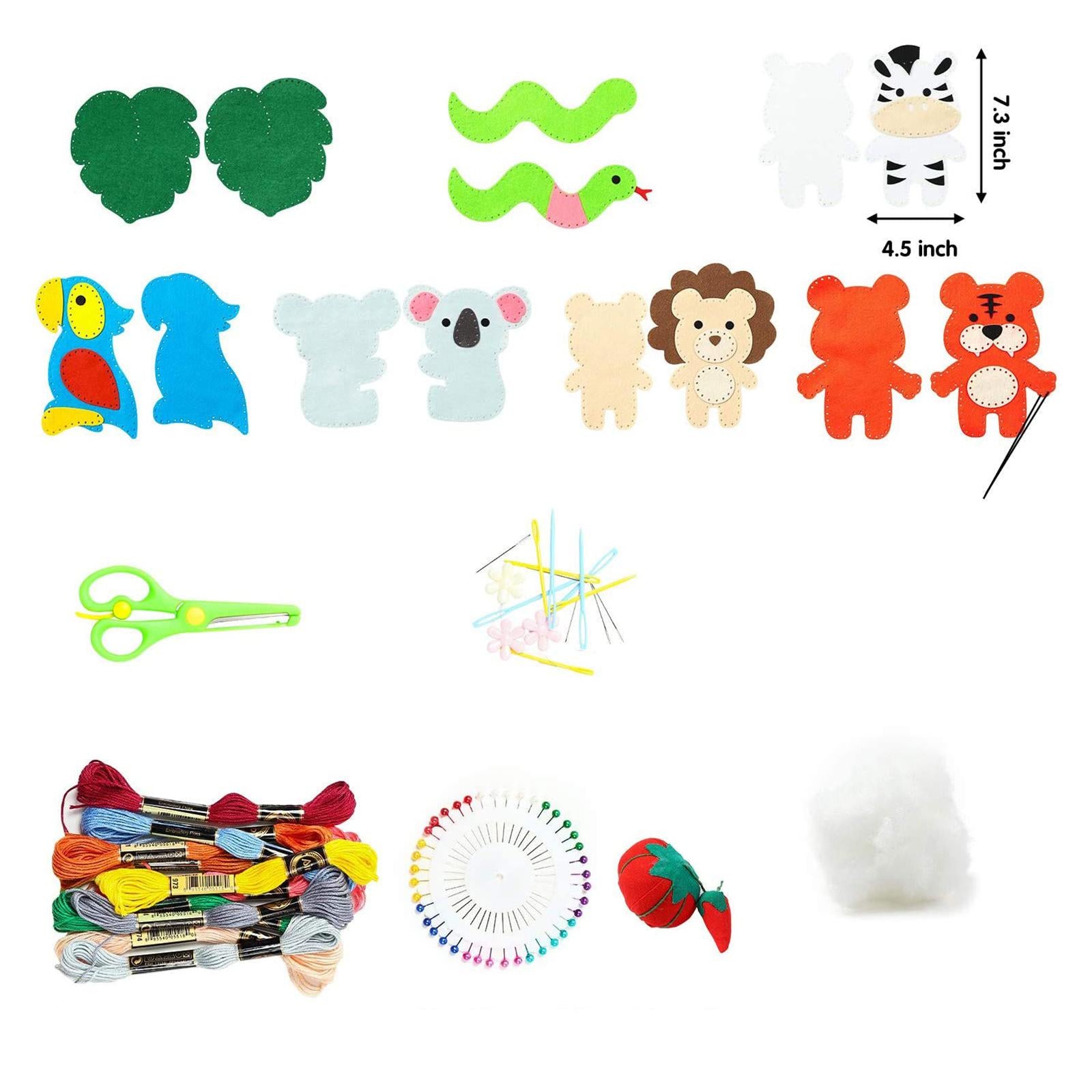 Animals Sewing Craft Kit DIY Forest Creatures for Beginners Educational Arts