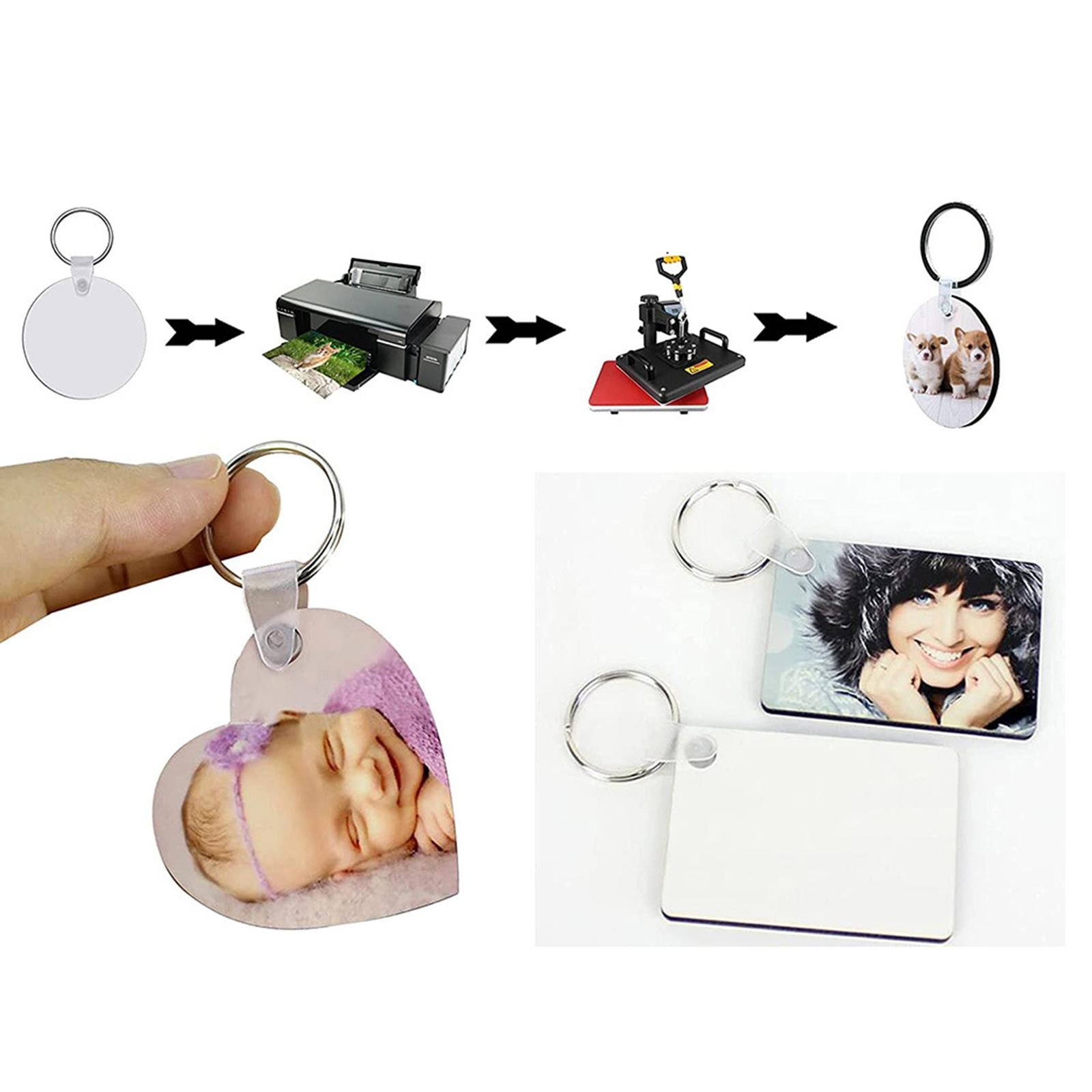 DIY Heat Transfer Keychain Blanks Circle Discs Kit Disc Ring Sublimation