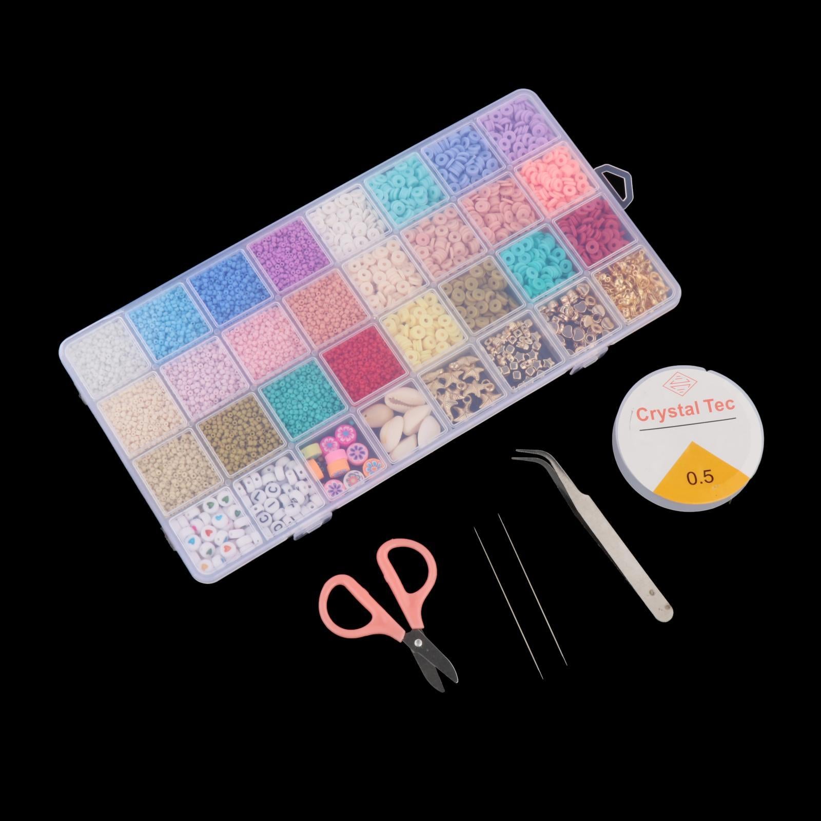 Chips Stone Beads Kit, Tweezer Coils for Necklace Rings Making Bracelets