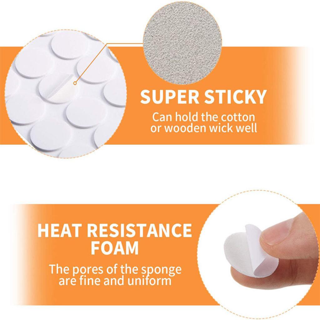 3x100pcs White Steady in Hot Wax Double-Sided Fixed Glue for Candle DIY Making