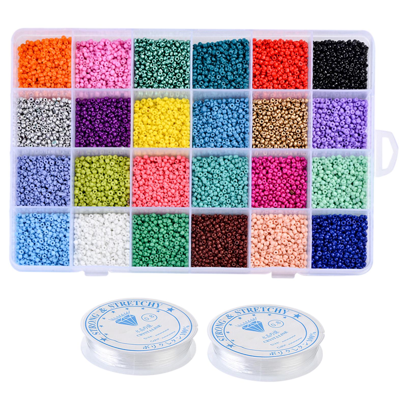 9600Pcs 2mm Seed Beads DIY Jewelry Making Kit Small Choker Assorted Kit Arts