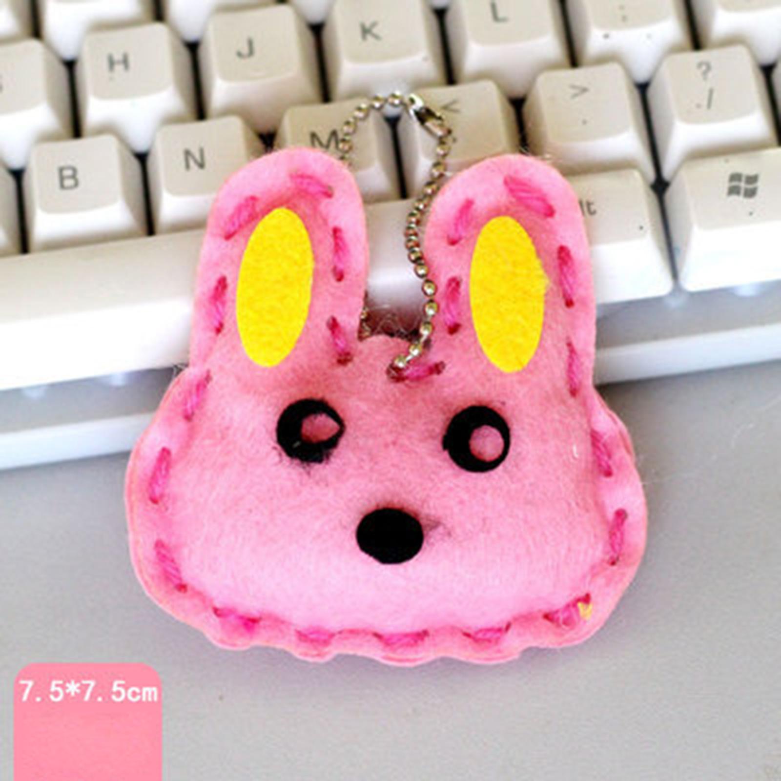 DIY Sewing Kit for Kids Beginners Lovely Animals Style Keychain DIY Girls