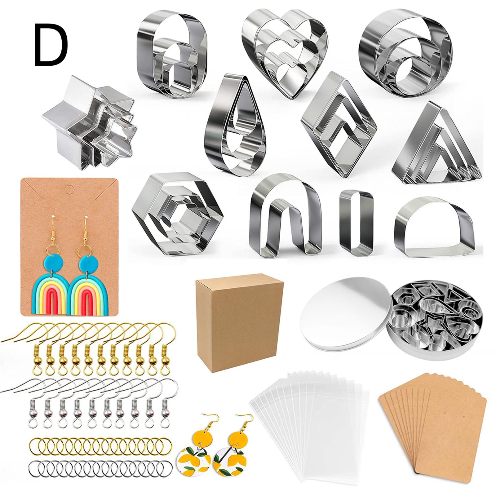 Clay Earring Cutters with Earring Cards and Hooks for Designer 127 Piece Set