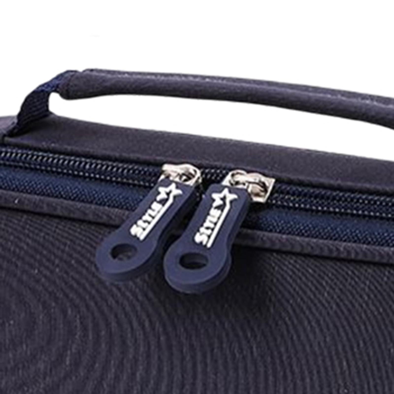Canvas Pencil Case Pen Bag Stationery Box for Students School Navy Blue