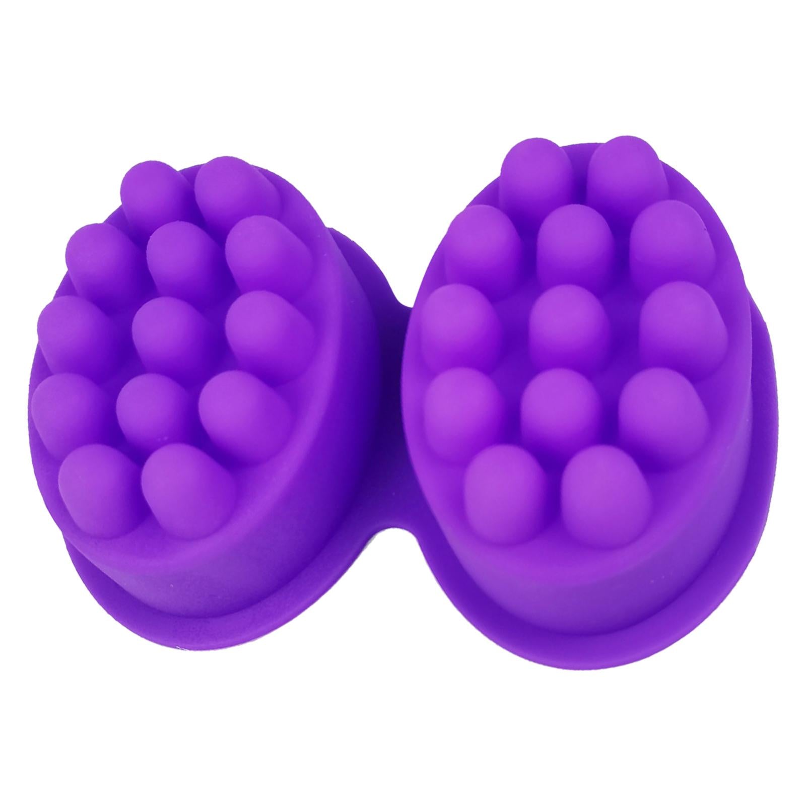 2xEllipse Silicone Massage Bar Soap Mold 2 Cavities Nonstick Durable