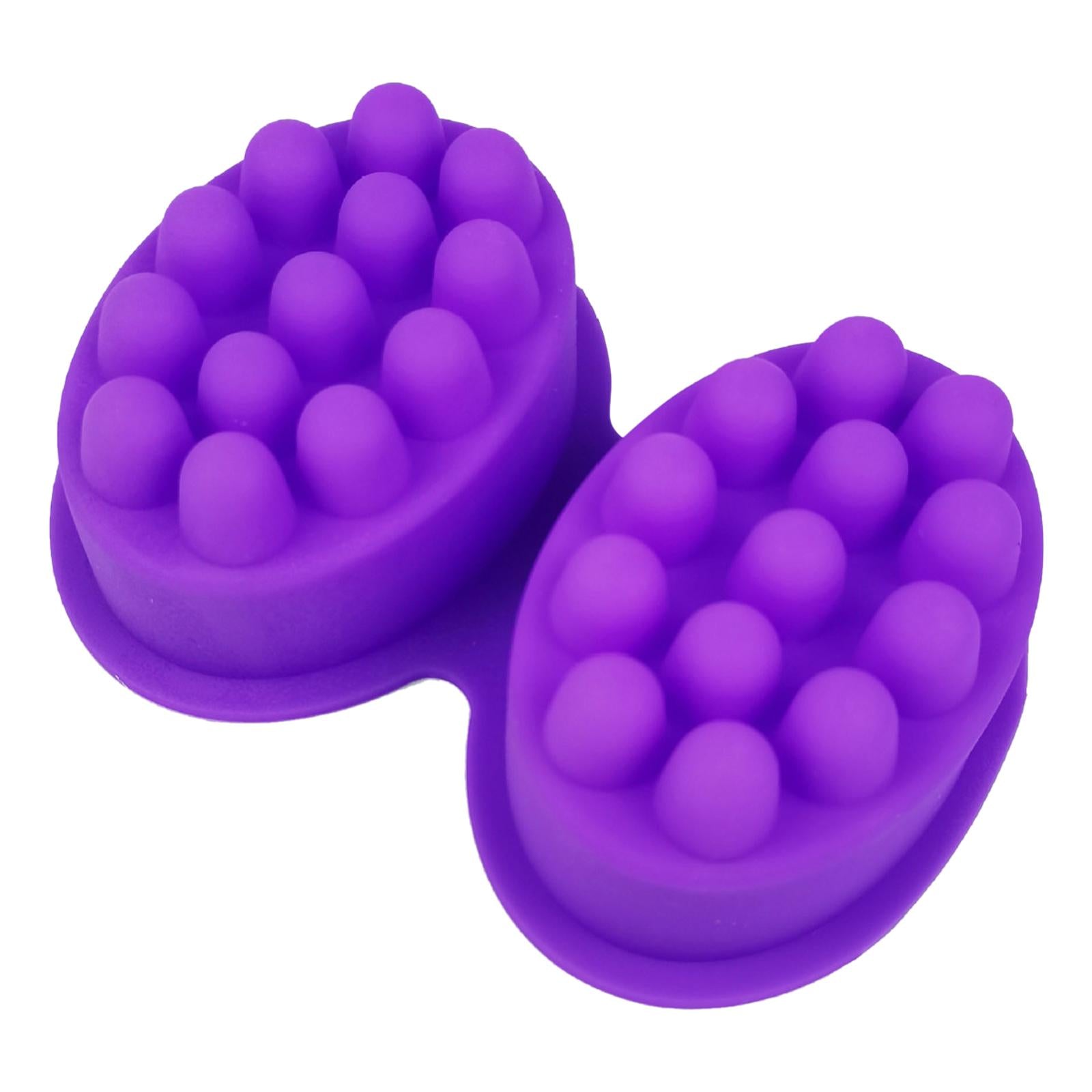 3xEllipse Silicone Massage Bar Soap Mold 2 Cavities Nonstick Durable
