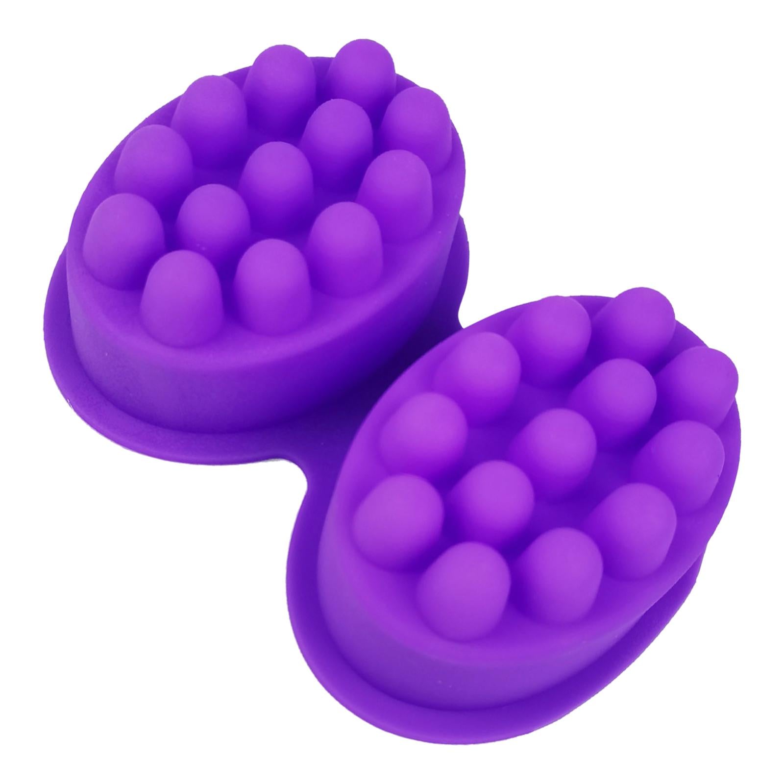 2xEllipse Silicone Massage Bar Soap Mold 2 Cavities Nonstick Durable