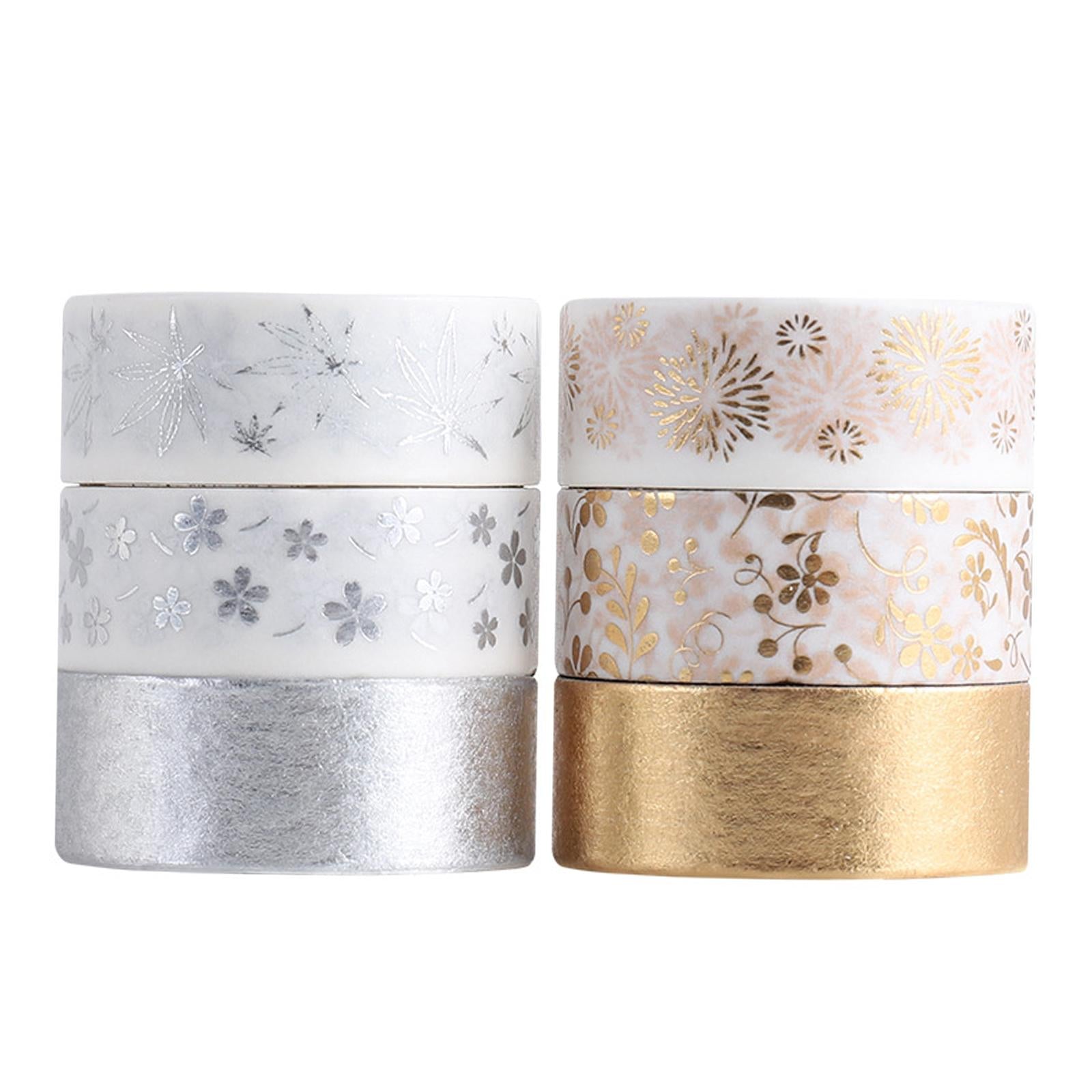 4xWashi Tape Set Sticker Gold/Silver Foil for Scrapbooking DIY Craft Planner