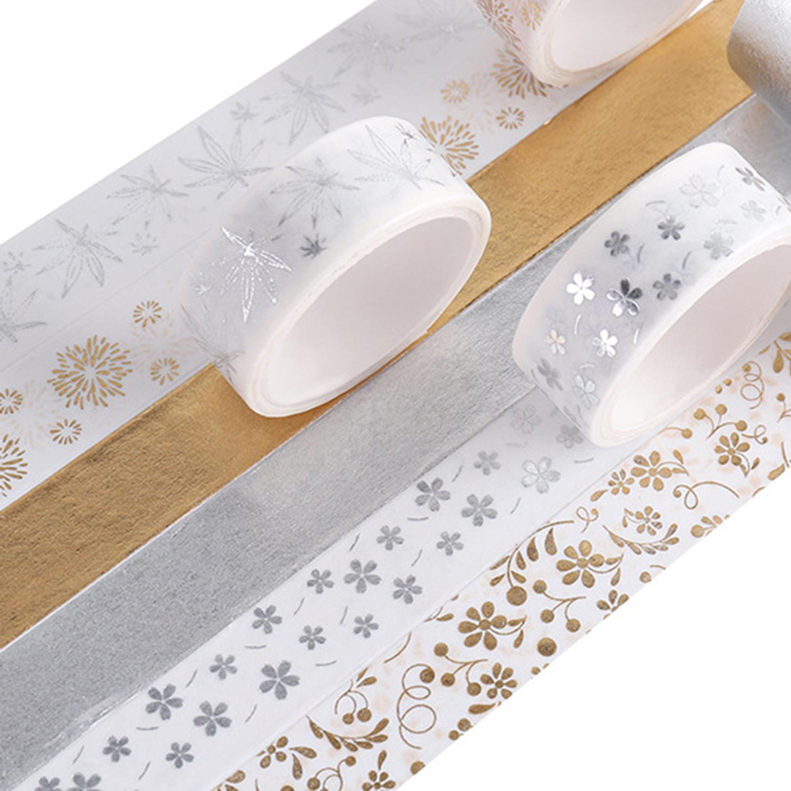 4xWashi Tape Set Sticker Gold/Silver Foil for Scrapbooking DIY Craft Planner