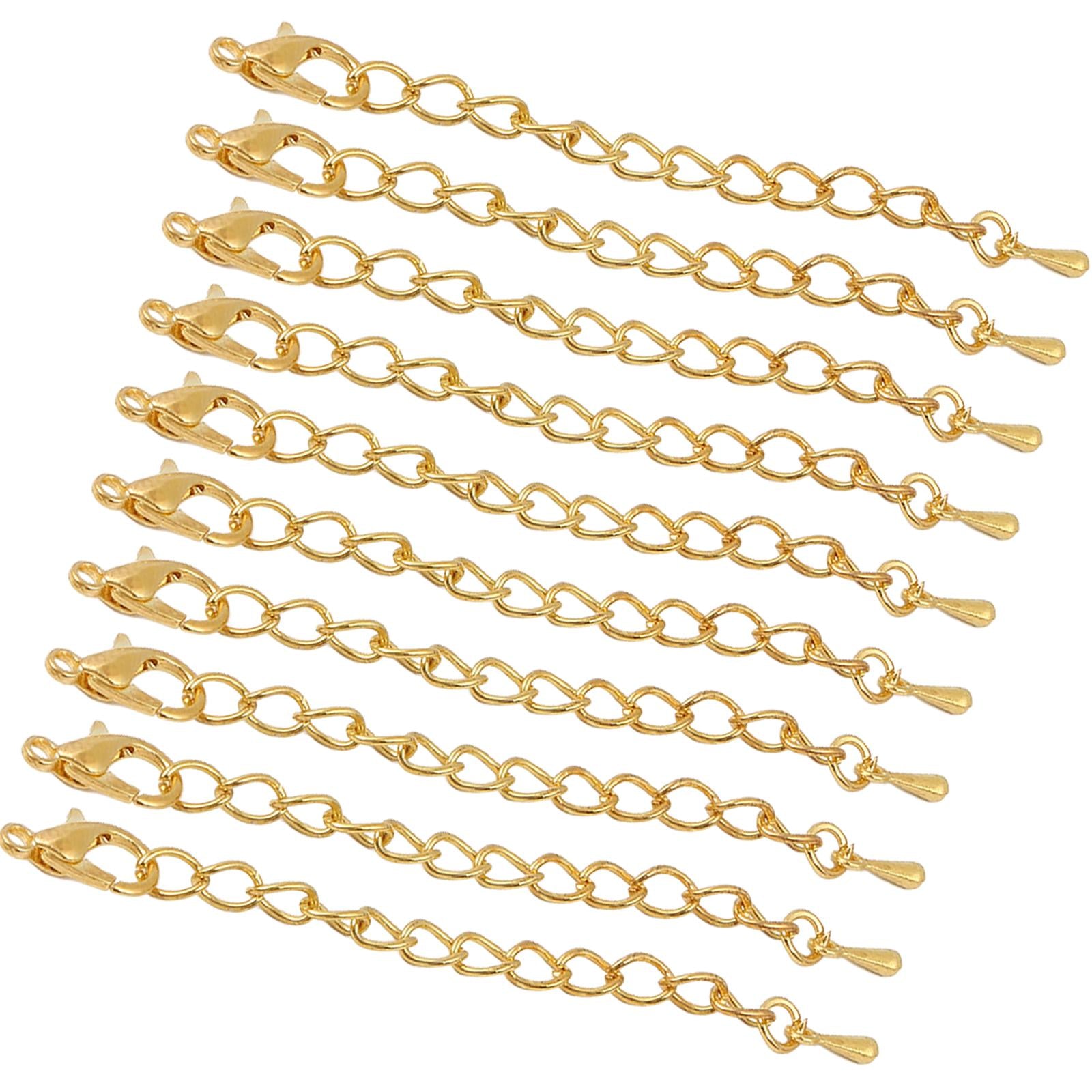 4x10x Extender Chain Jewelry Making Findings Holiday Gifts Bracelet Necklace Golden