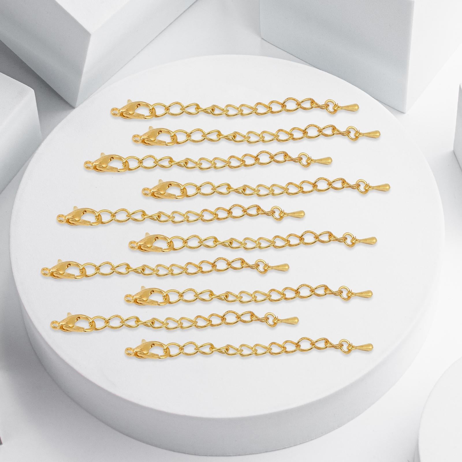 4x10x Extender Chain Jewelry Making Findings Holiday Gifts Bracelet Necklace Golden