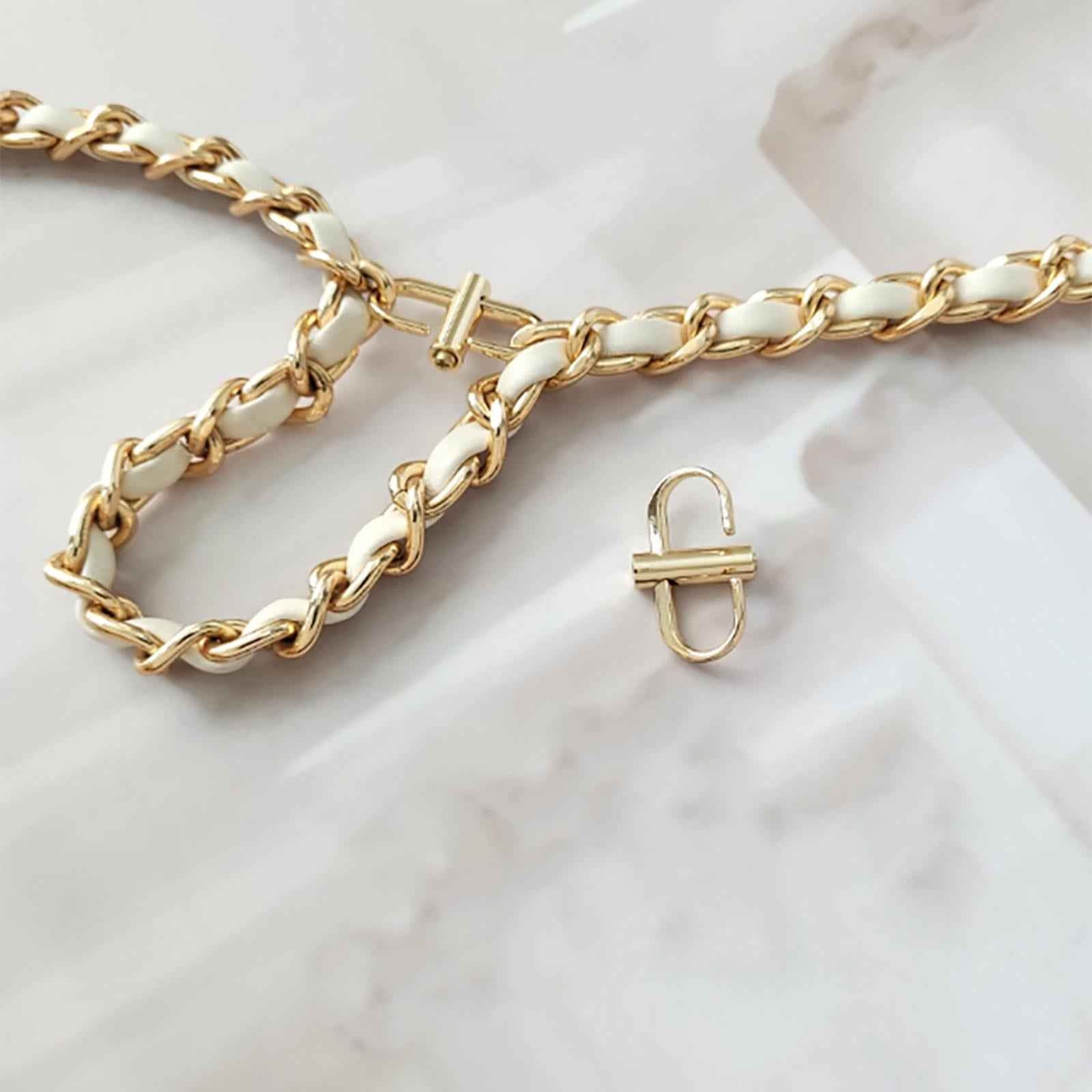 Adjustable Metal Buckles Chain Link Chain Strap Shortener 6Pcs Golden