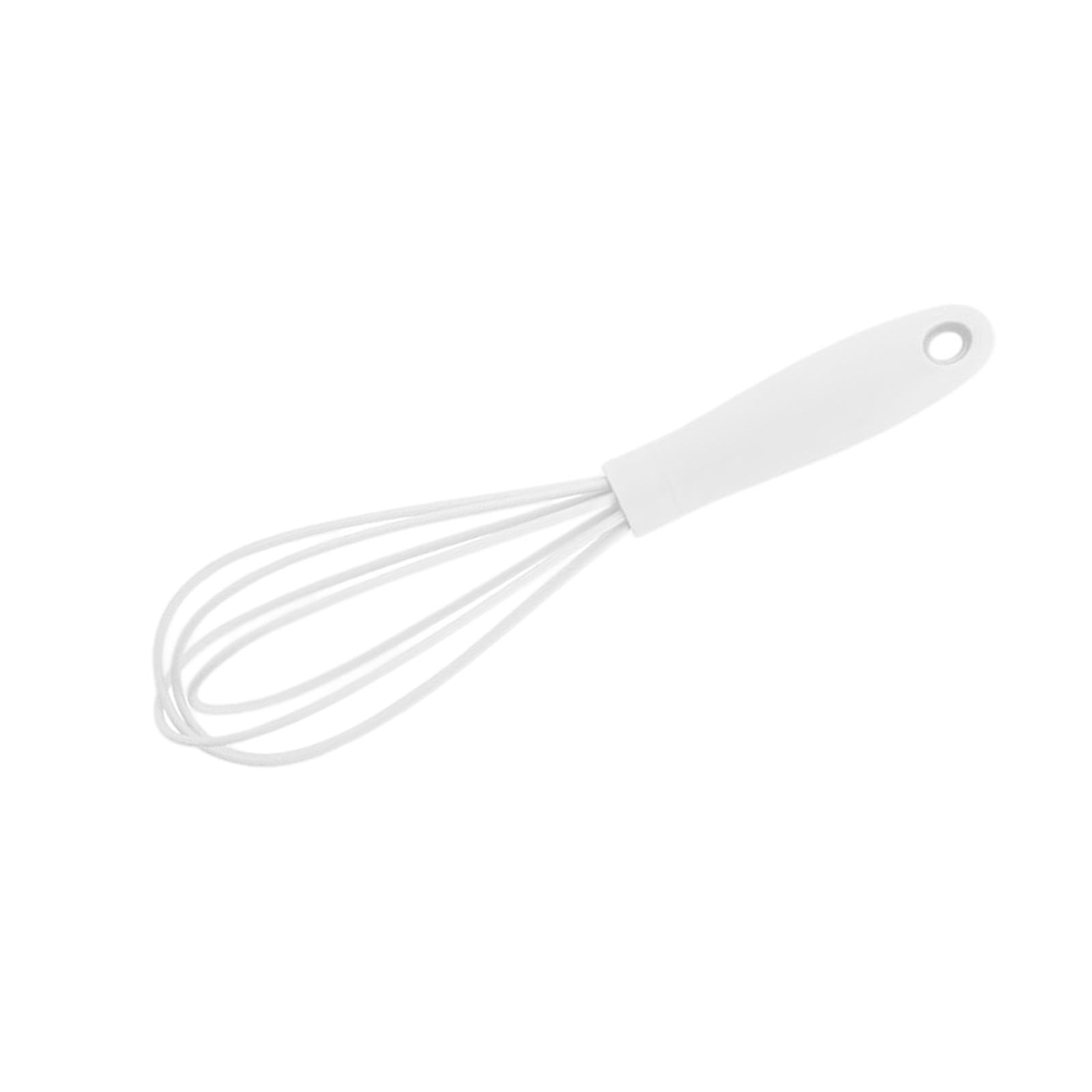 3xSilicone Whisk Kitchen Utensil Non Scratch Mixer Egg Beater Frothing White