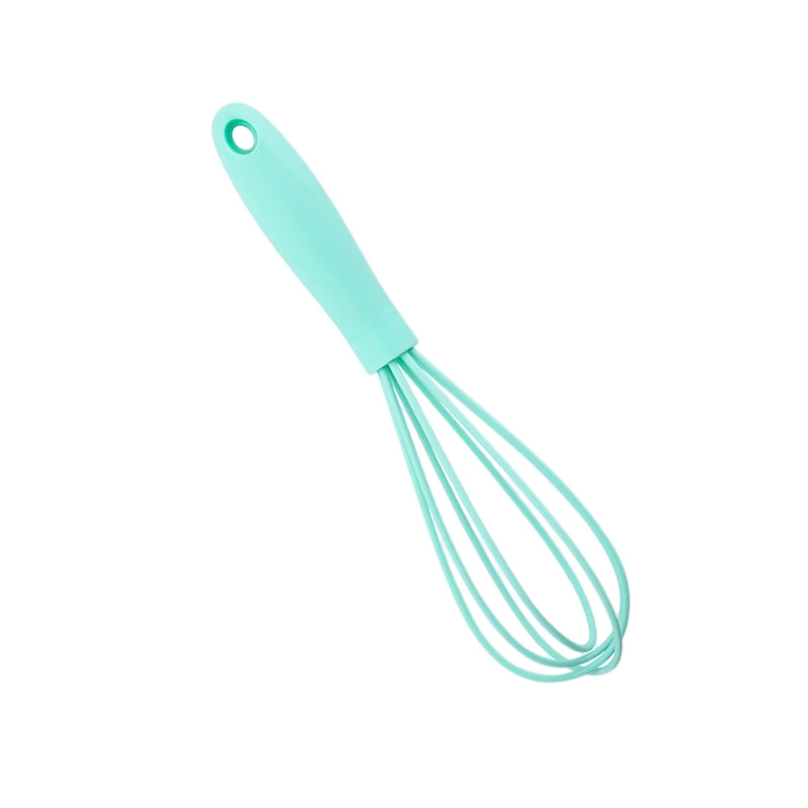 2xSilicone Whisk Kitchen Utensil Non Scratch Mixer Egg Beater Frothing Green