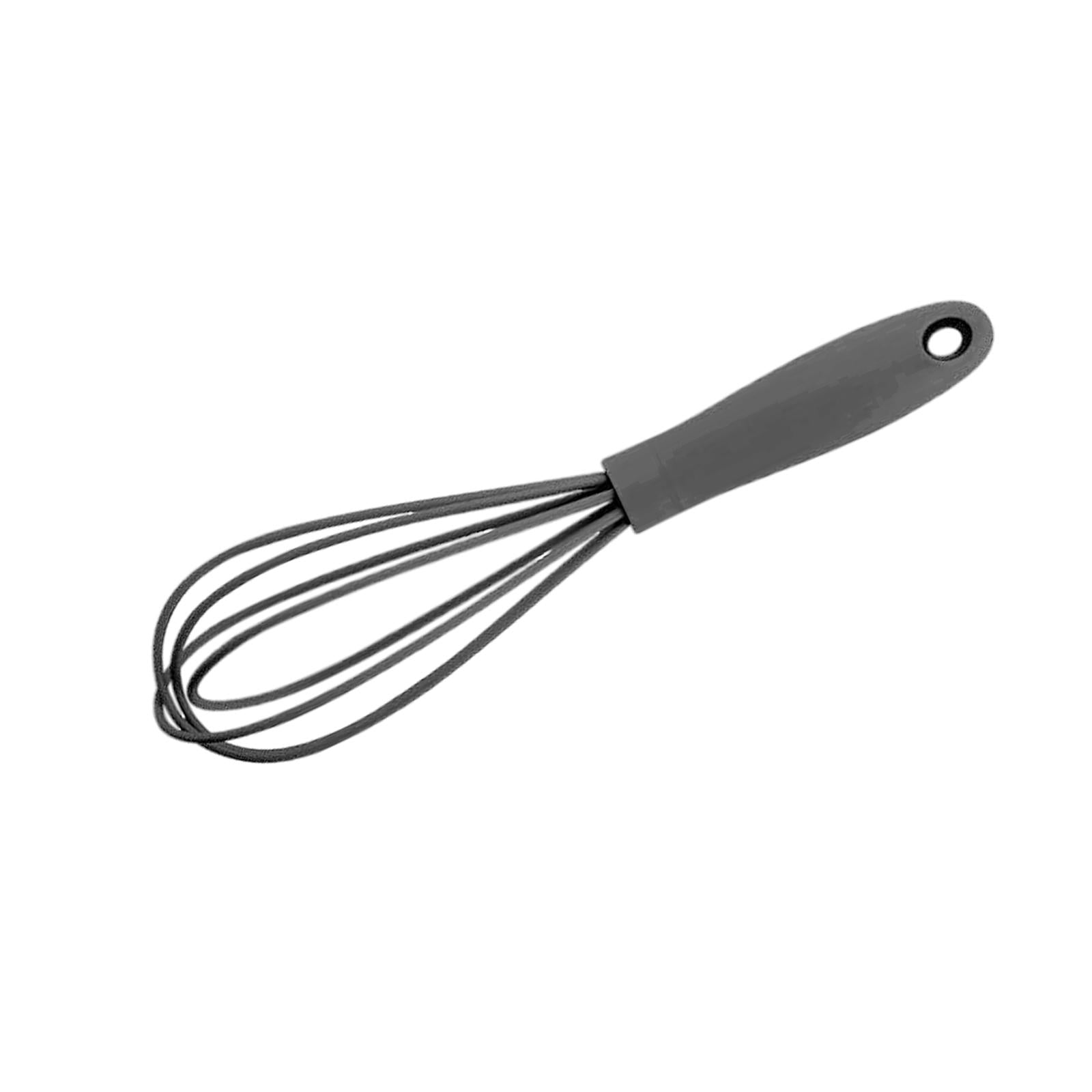 4xSilicone Whisk Kitchen Utensil Non Scratch Mixer Egg Beater Frothing Gray