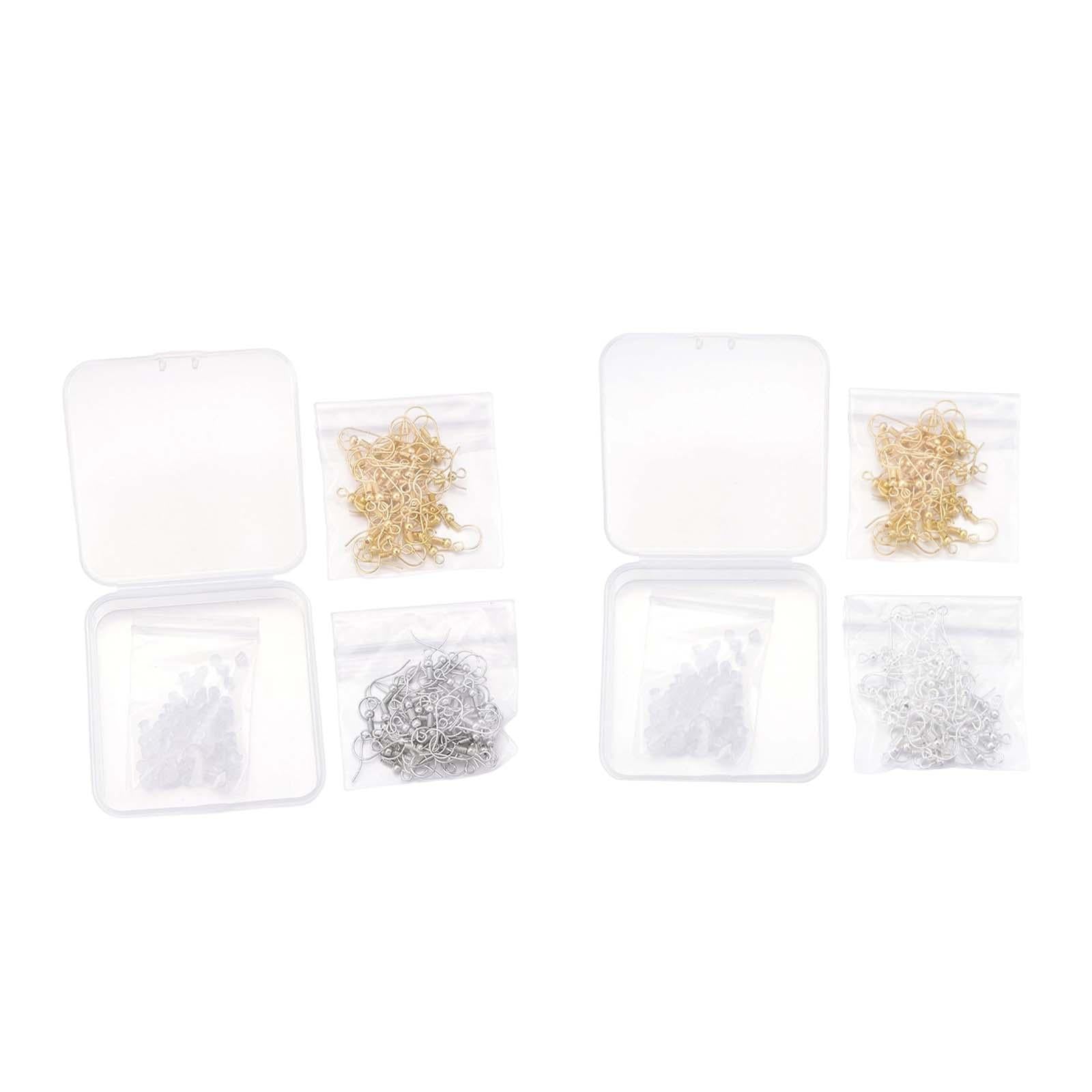 4xEarring Hooks DIY Jewelry Making Supplies Earring Backs Stoppers Silver