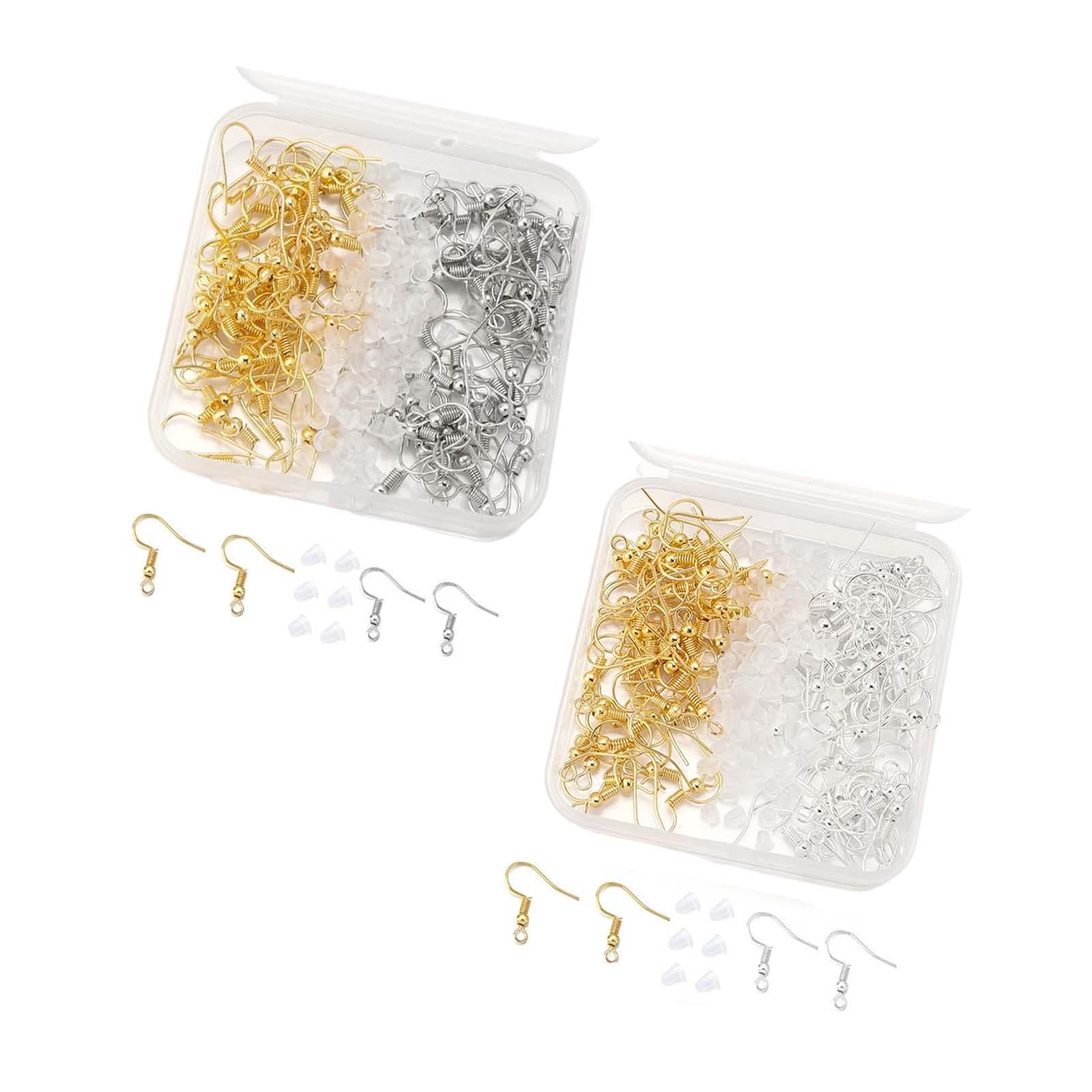 3xEarring Hooks DIY Jewelry Making Supplies Earring Backs Stoppers Silver