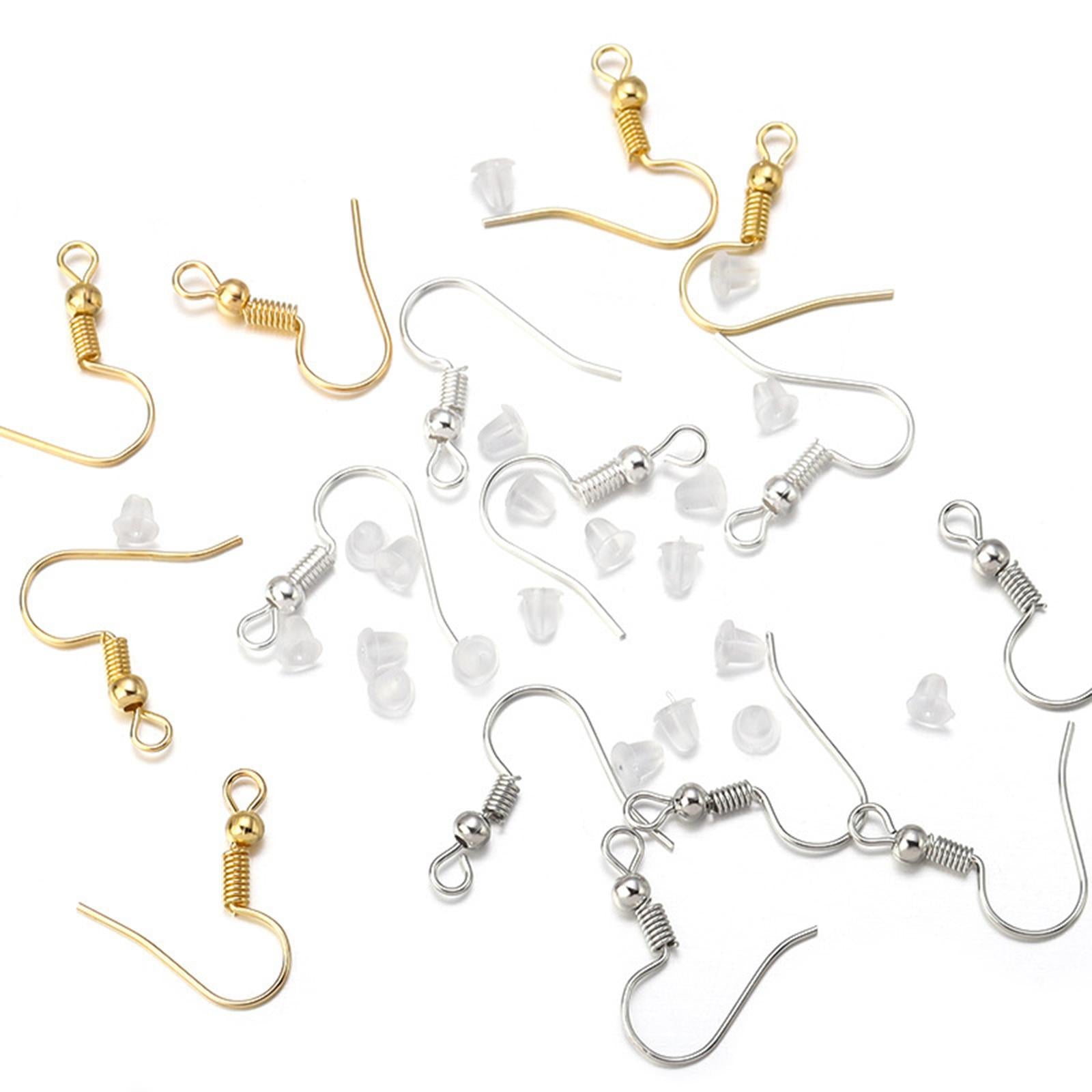 4xEarring Hooks DIY Jewelry Making Supplies Earring Backs Stoppers White K
