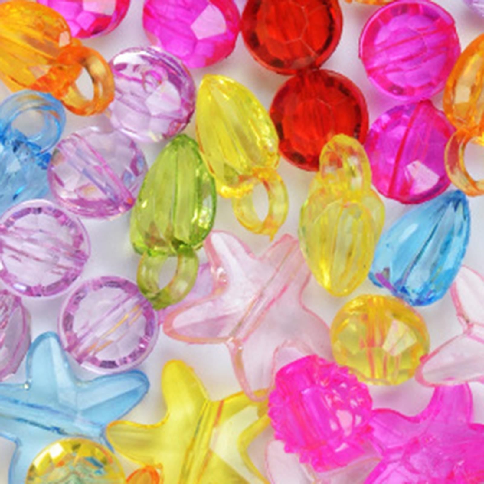 3xHandmade Bead Set Loose Spacer Beads for Necklace Jewelry Making Girl Toy Clear Color