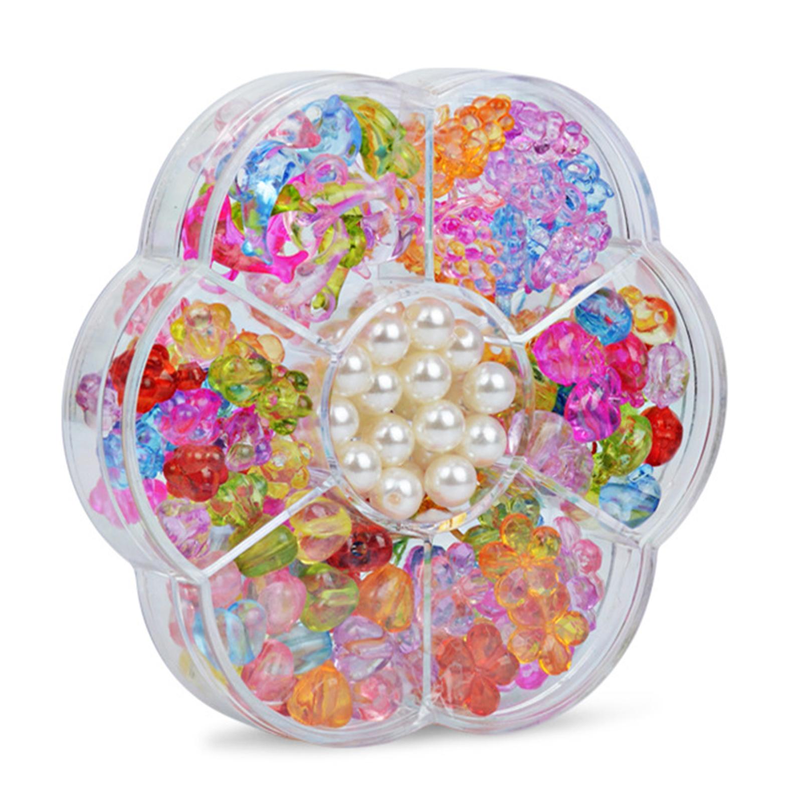 2xHandmade Bead Set Loose Spacer Beads for Necklace Jewelry Making Girl Toy Clear Color