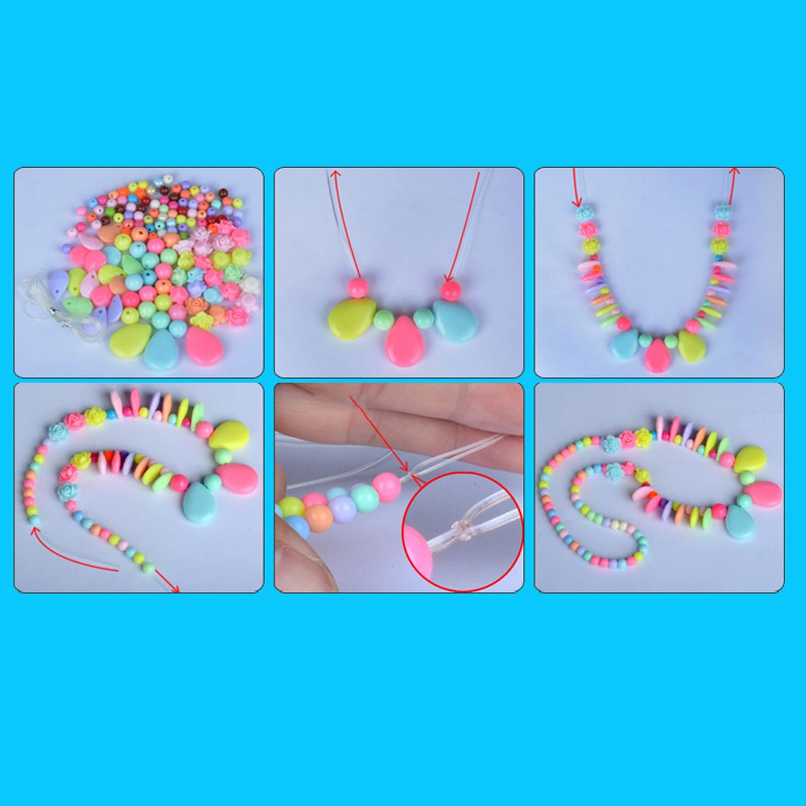 3xHandmade Bead Set Loose Spacer Beads for Necklace Jewelry Making Girl Toy Clear Color