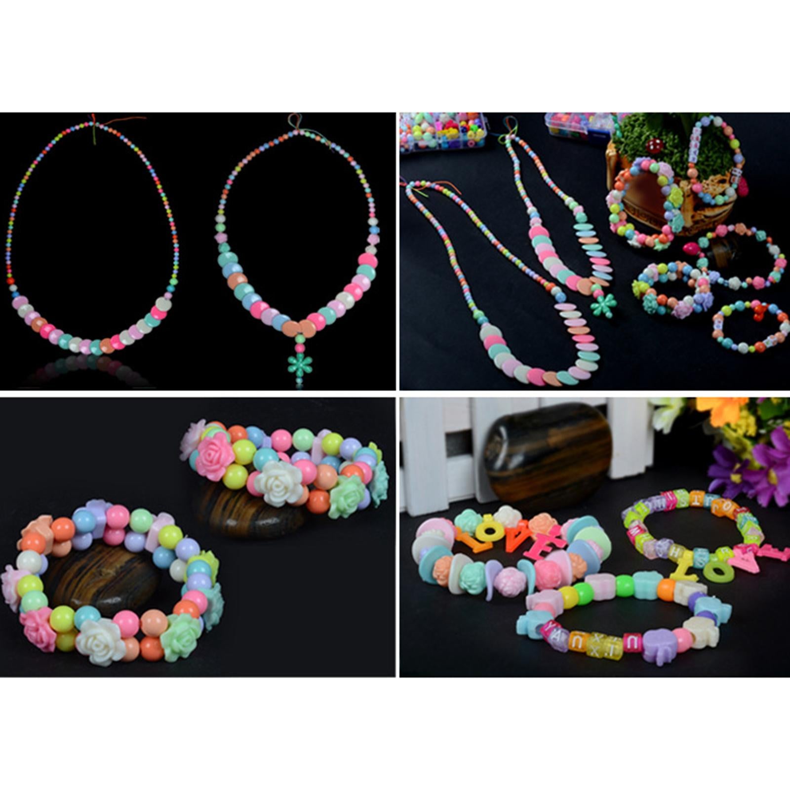 4xHandmade Bead Set Loose Spacer Beads for Necklace Jewelry Making Girl Toy Clear Color