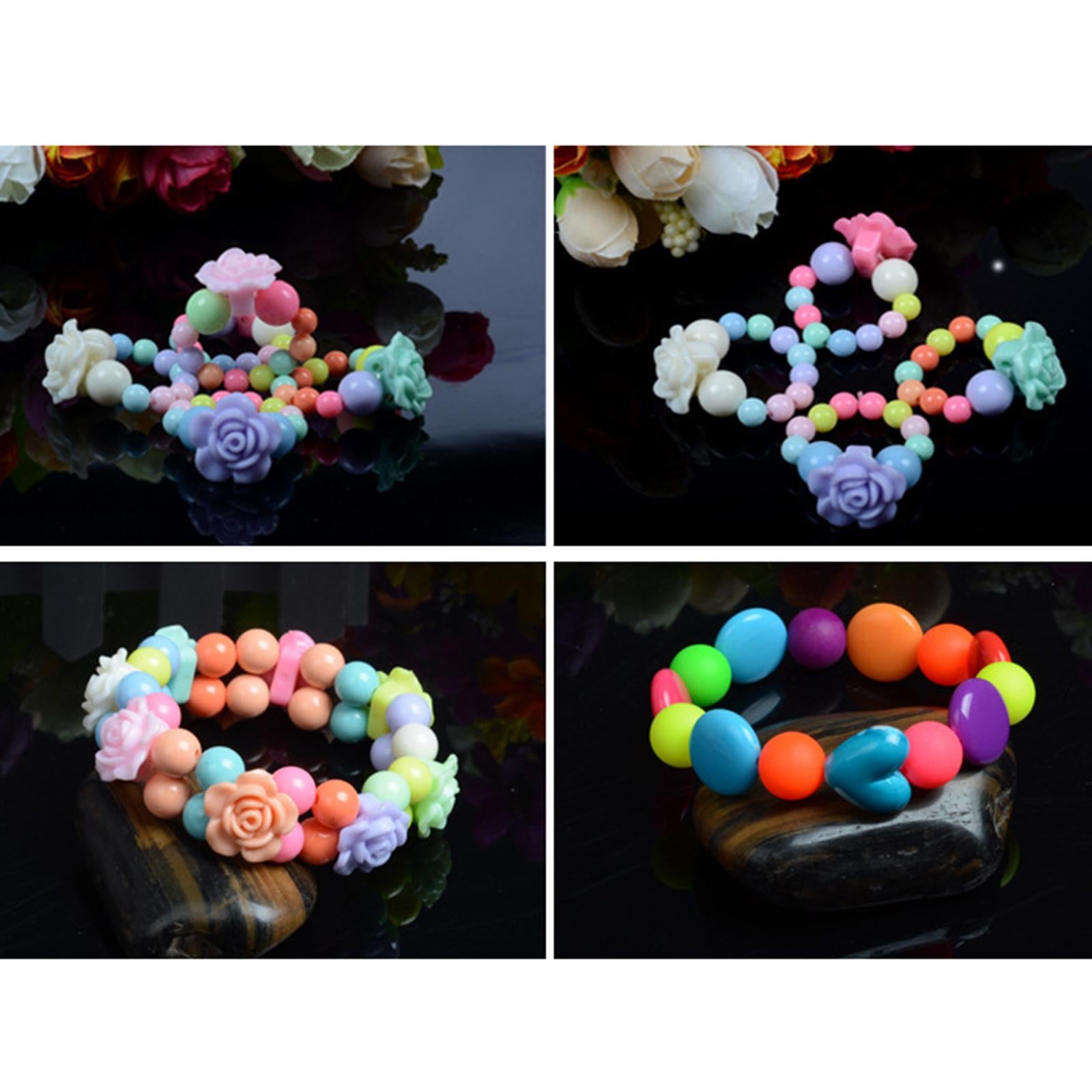 3xHandmade Bead Set Loose Spacer Beads for Necklace Jewelry Making Girl Toy Clear Color