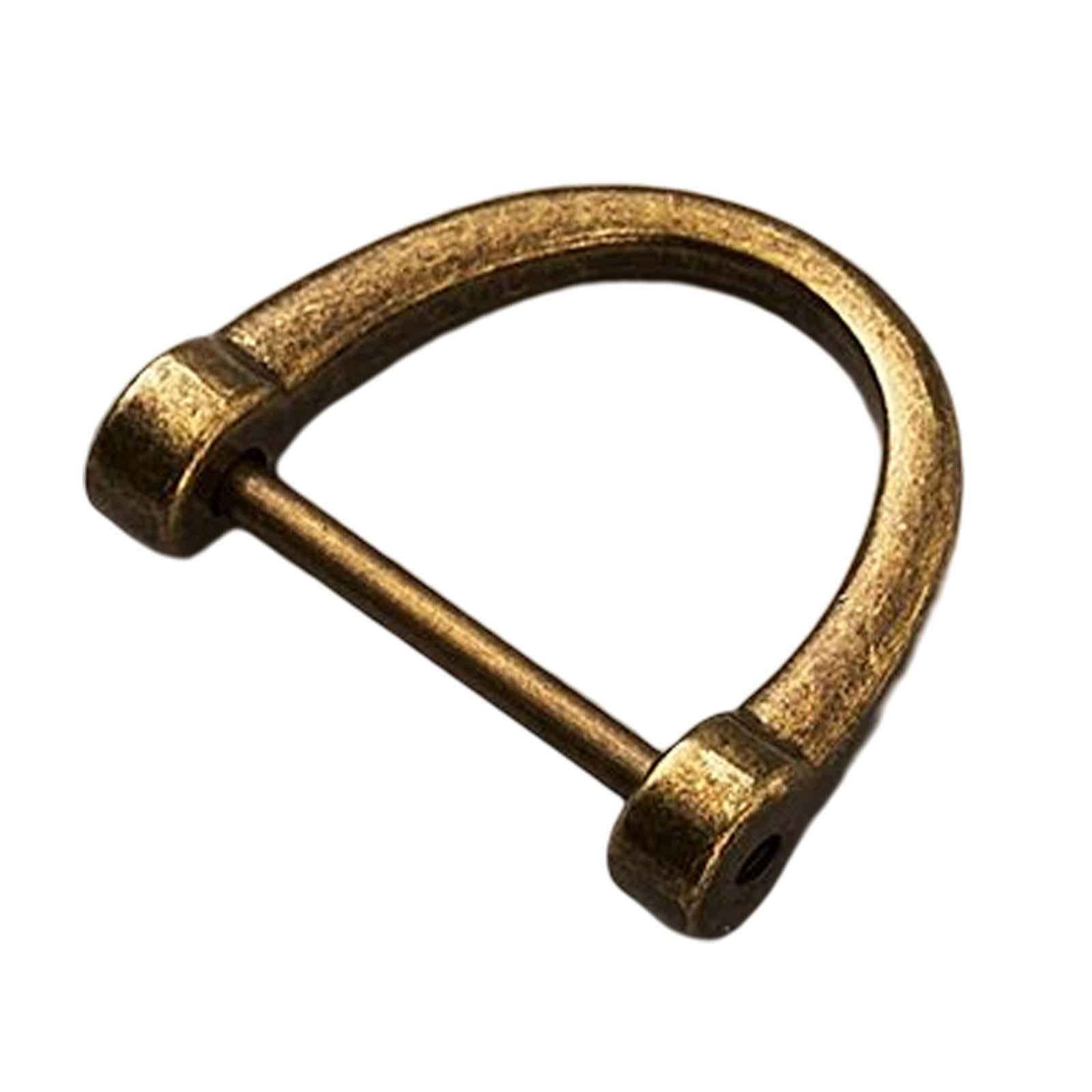 2x10 Pieces D Rings Keychain Horseshoe Buckles for DIY Backpacks Replacement Copper Colors