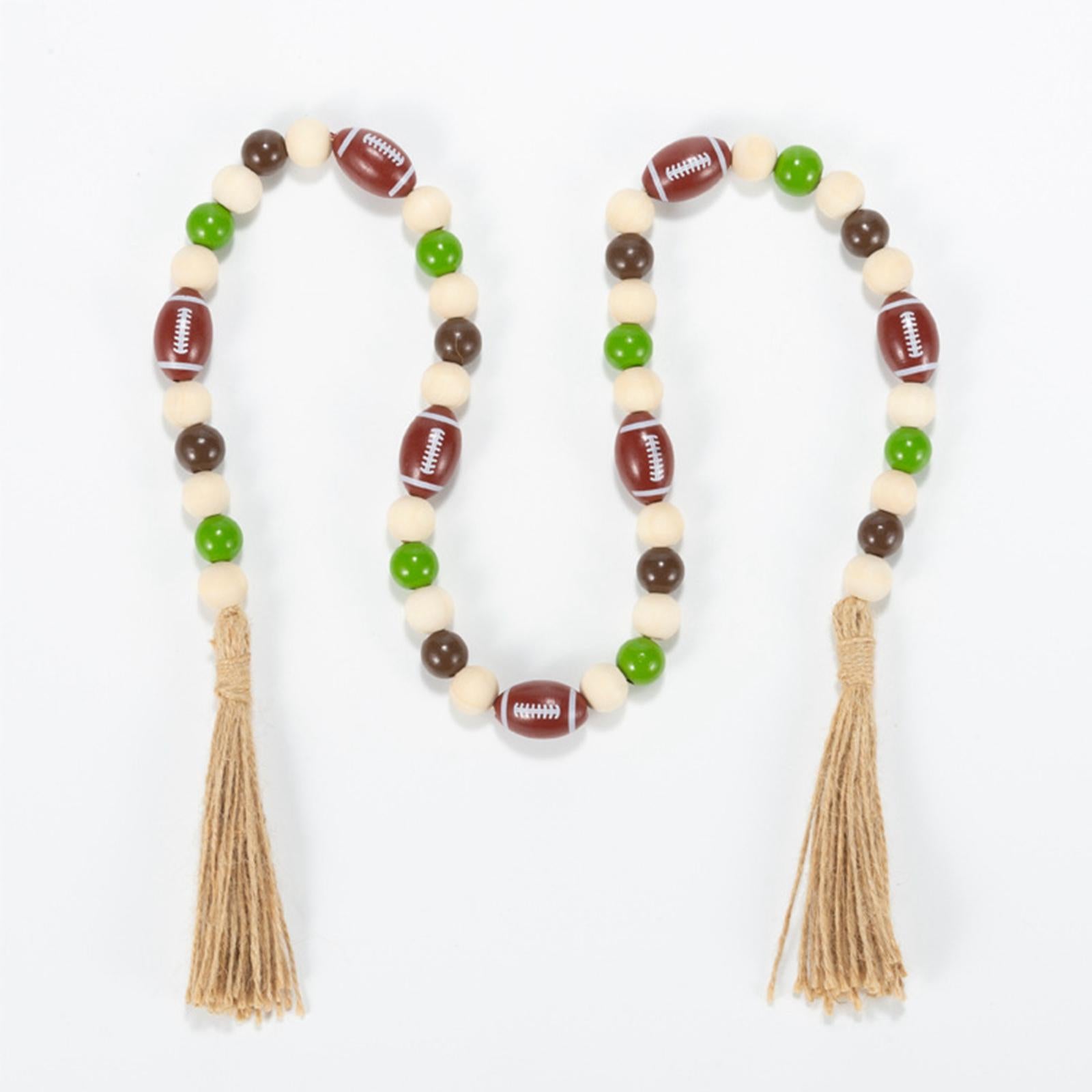 5x10Pcs Small Oval Wooden Beads Rugby Ball DIY for Jewelry Craft Making Kids