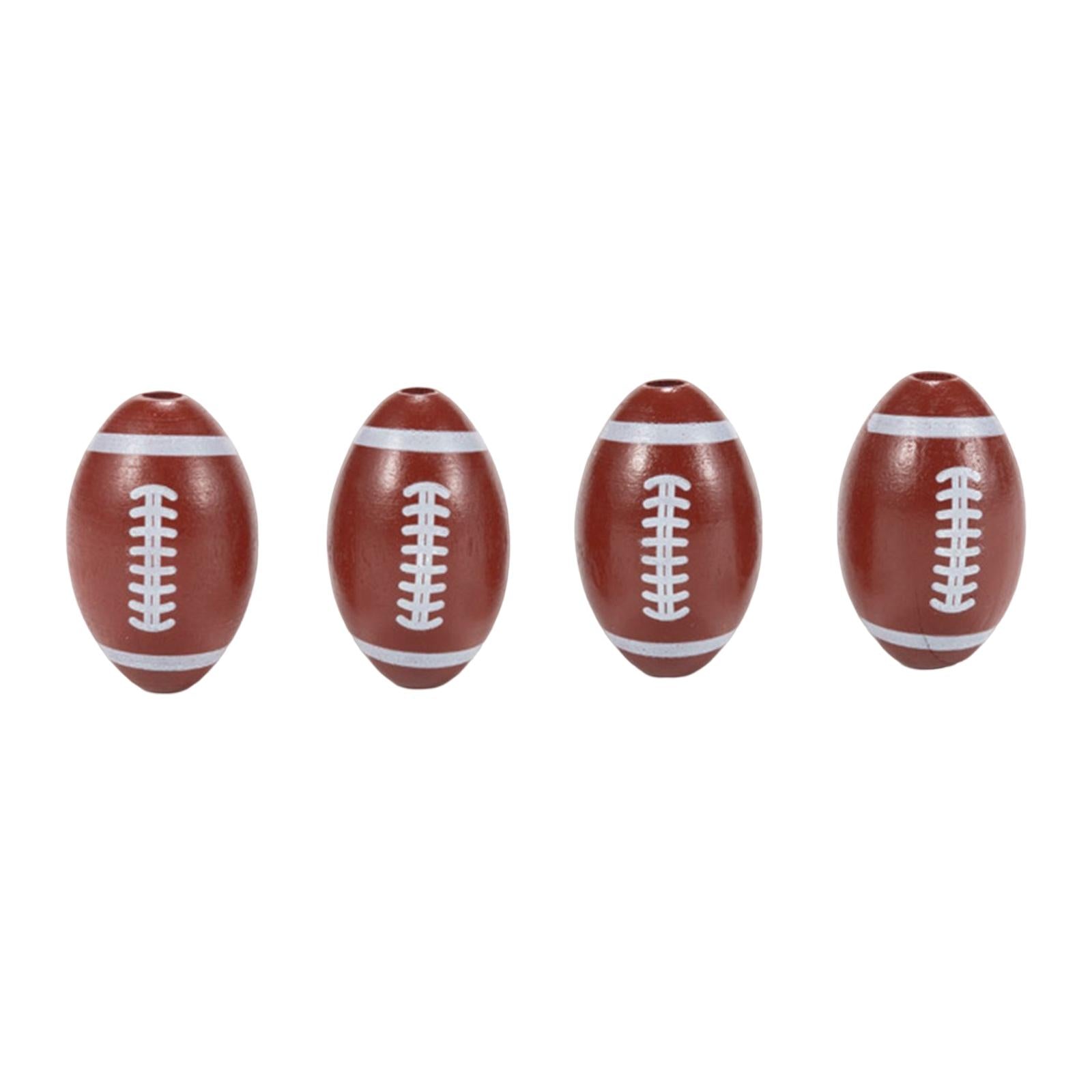 6x10Pcs Small Oval Wooden Beads Rugby Ball DIY for Jewelry Craft Making Kids