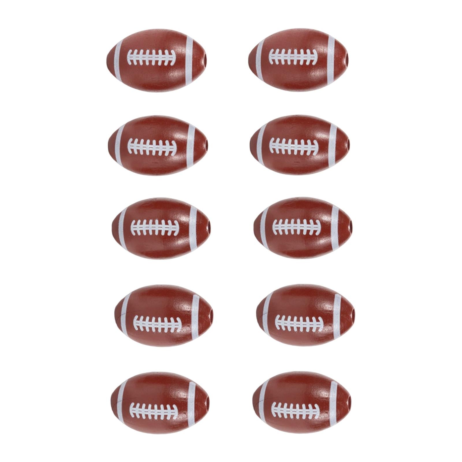 4x10Pcs Small Oval Wooden Beads Rugby Ball DIY for Jewelry Craft Making Kids