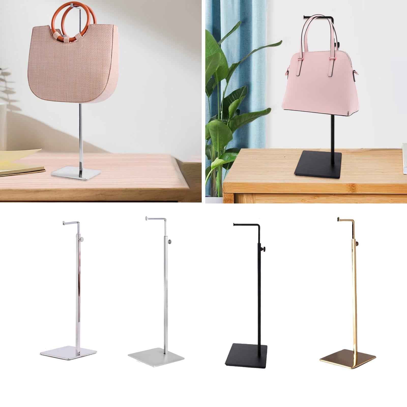 Stainless Steel Handbag Display Rack Adjustable Single  Bright Silver