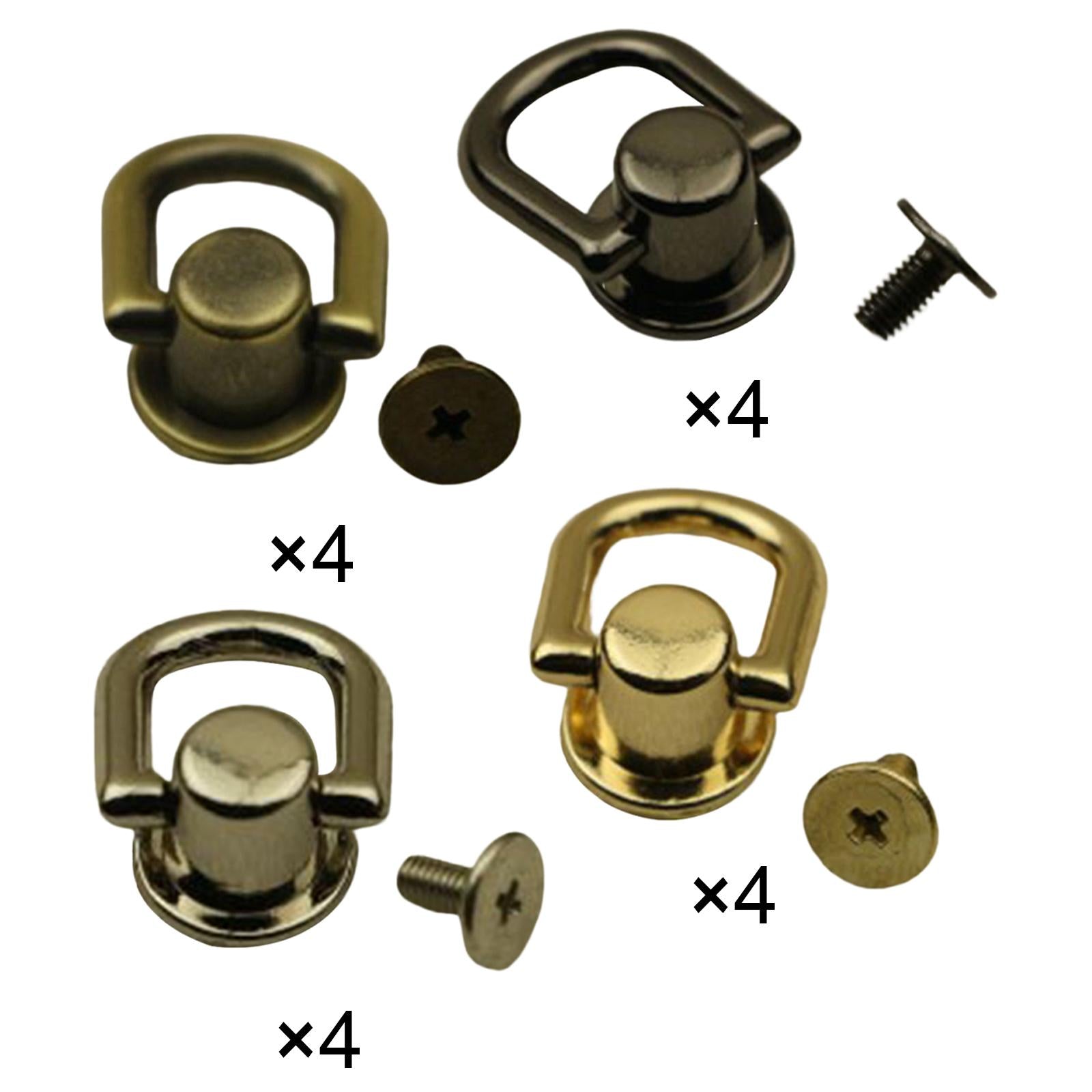 4x4x Metal Bag Side Anchors Purse Making Buckles Hooks Clasps Gold