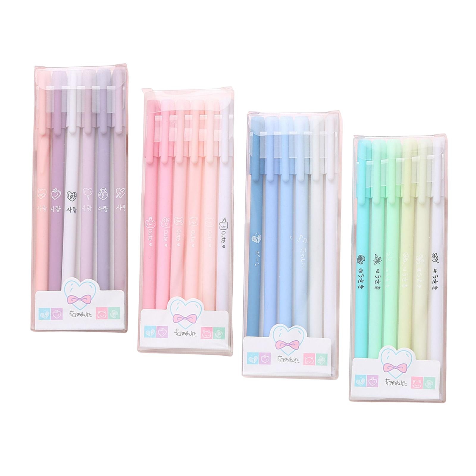 3x6 Pieces Gel Ink Pens Journal Pen Smooth Writing Pens Student 0.5mm Fine Purple