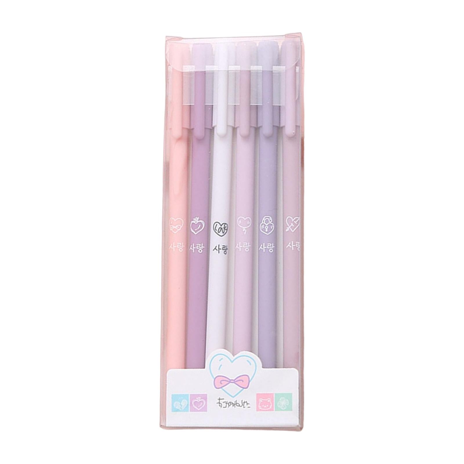 3x6 Pieces Gel Ink Pens Journal Pen Smooth Writing Pens Student 0.5mm Fine Purple
