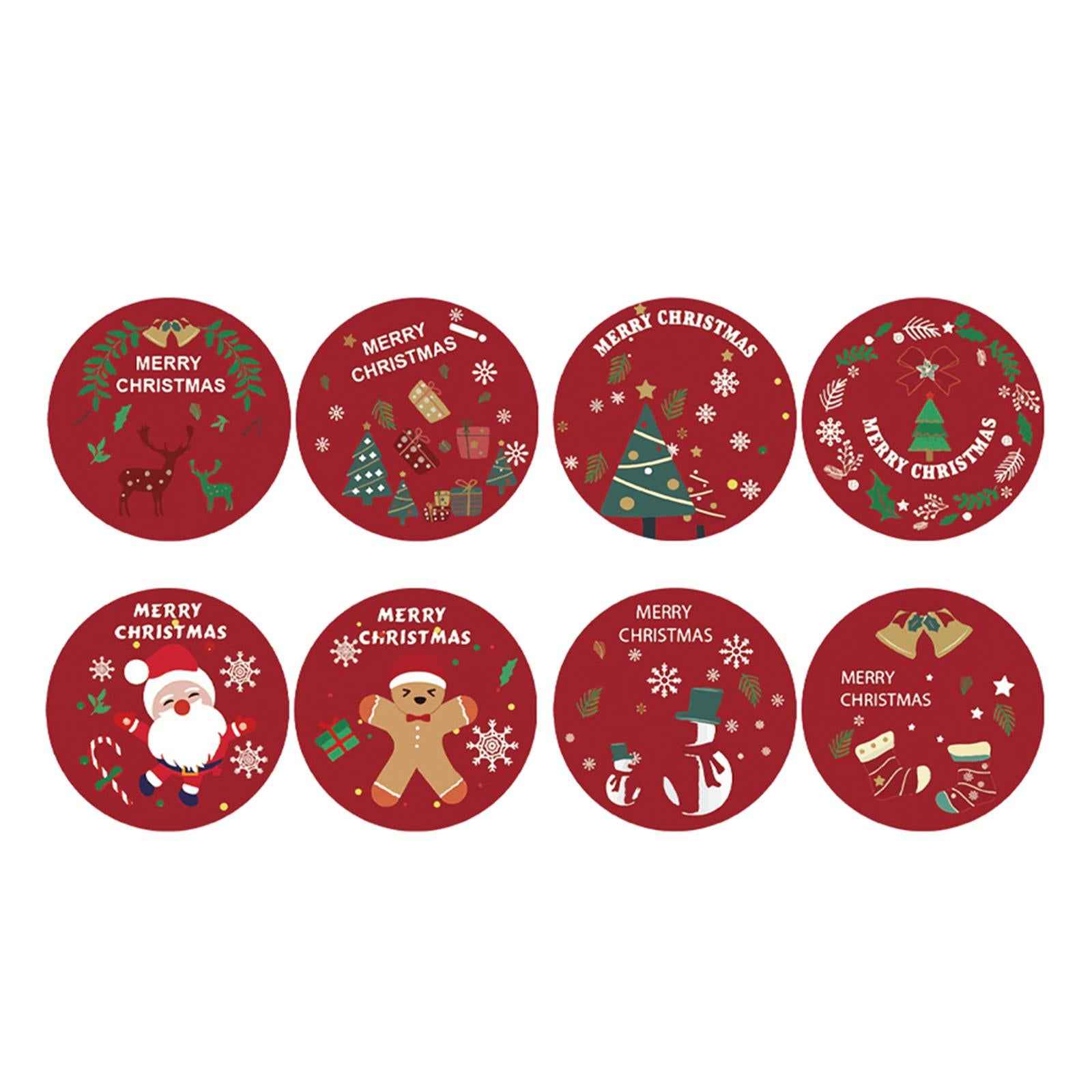 500 Pieces Merry Christmas Stickers Round for Package Holiday Decoration 1inch